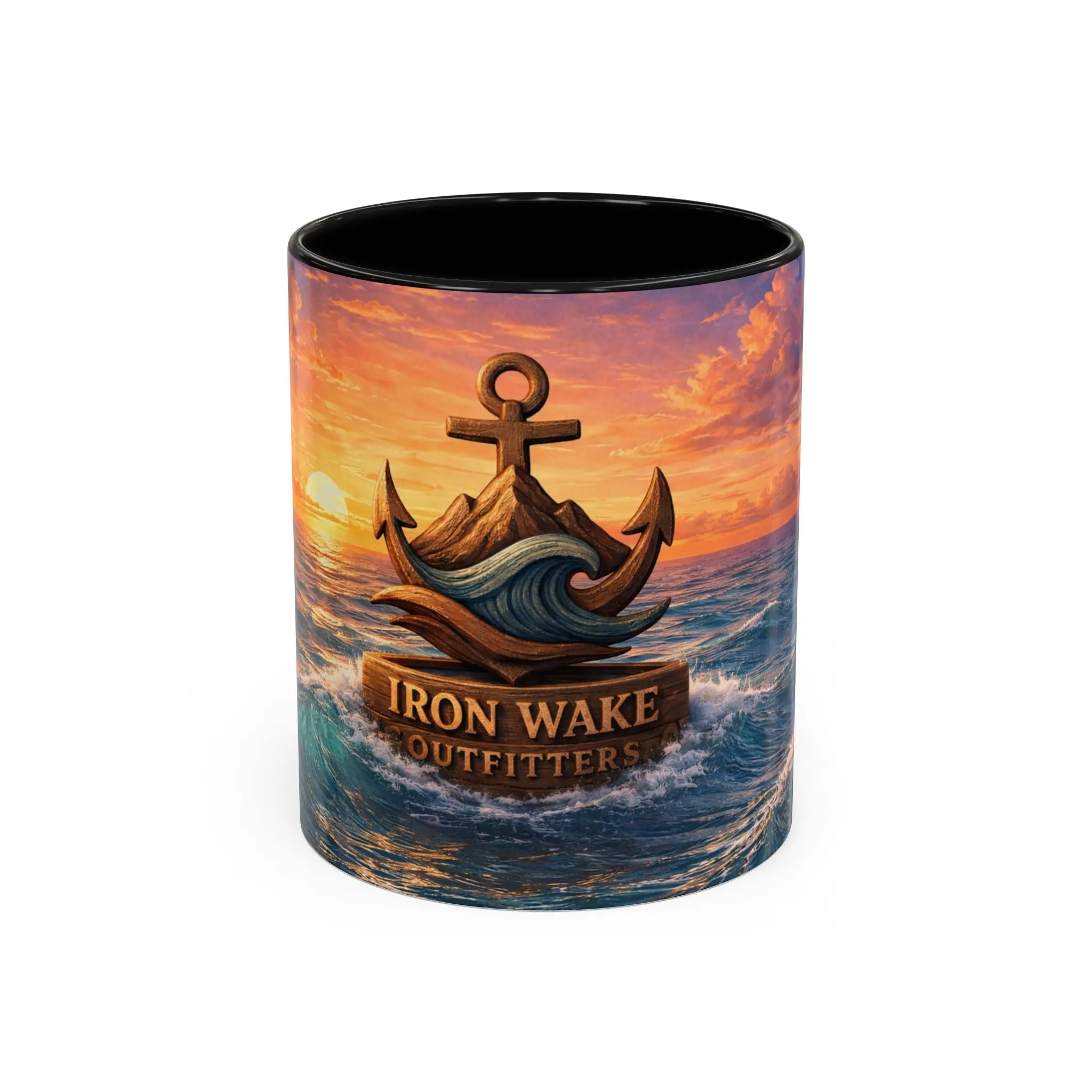 Anchor Sunset Coffee Mug — Iron Wake Outfitters Nautical Travel Mug (11/15oz) Printify