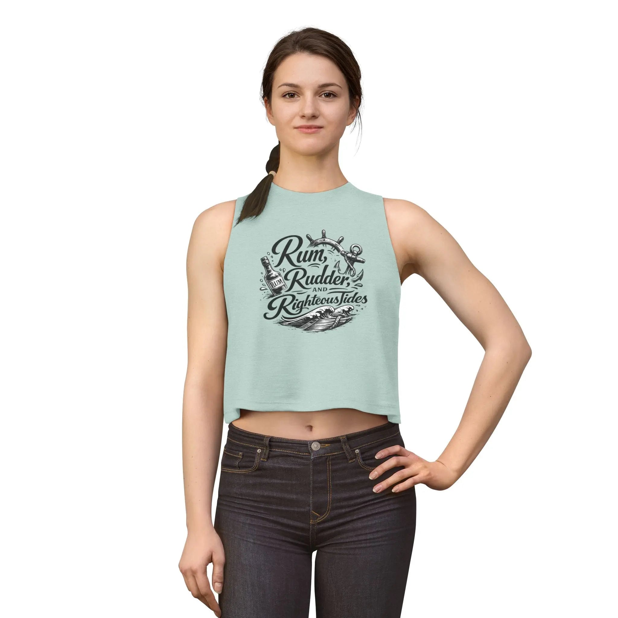 Rum, Rudder & Righteous Tides Crop Top Printify