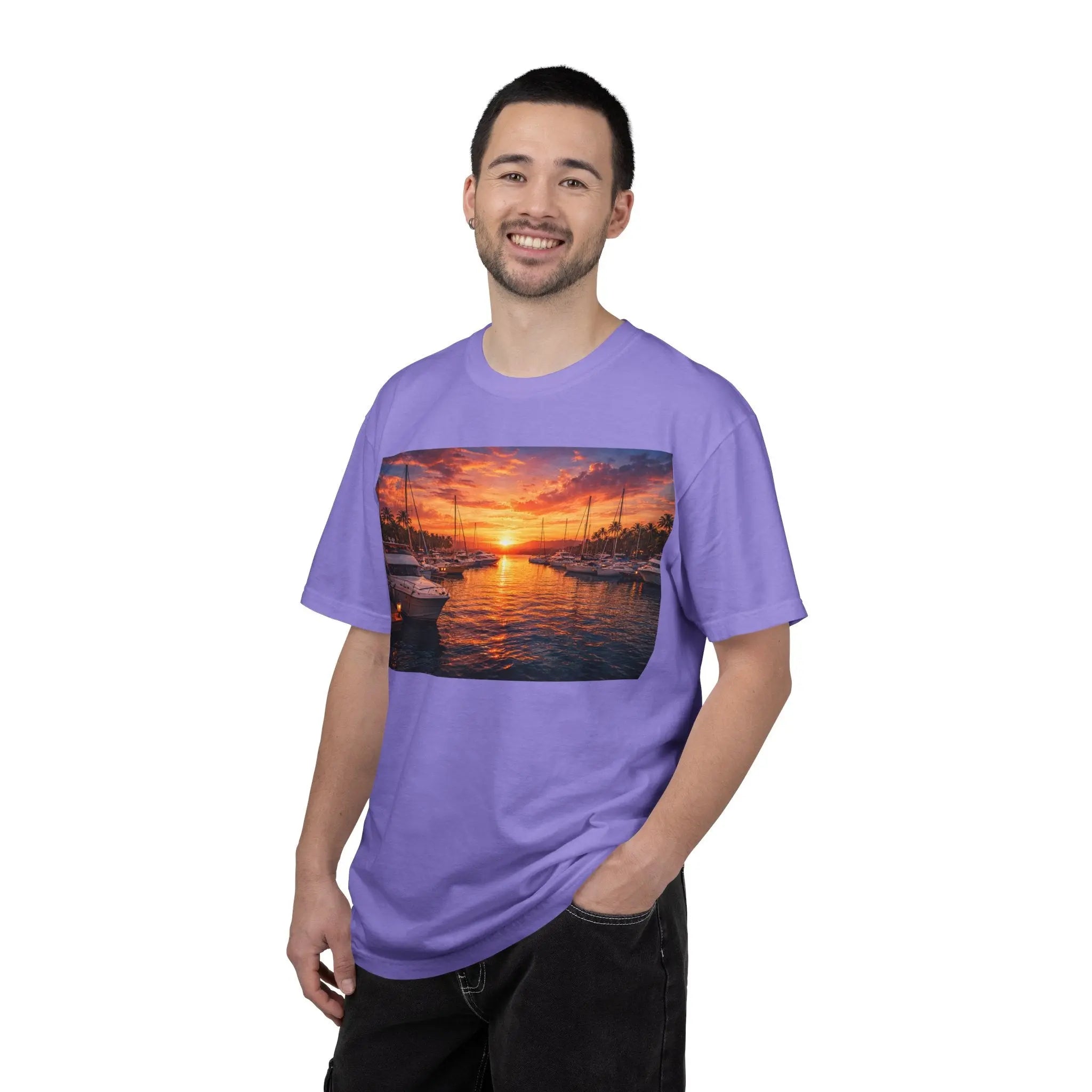 Sunset Sailboat T-Shirt Printify