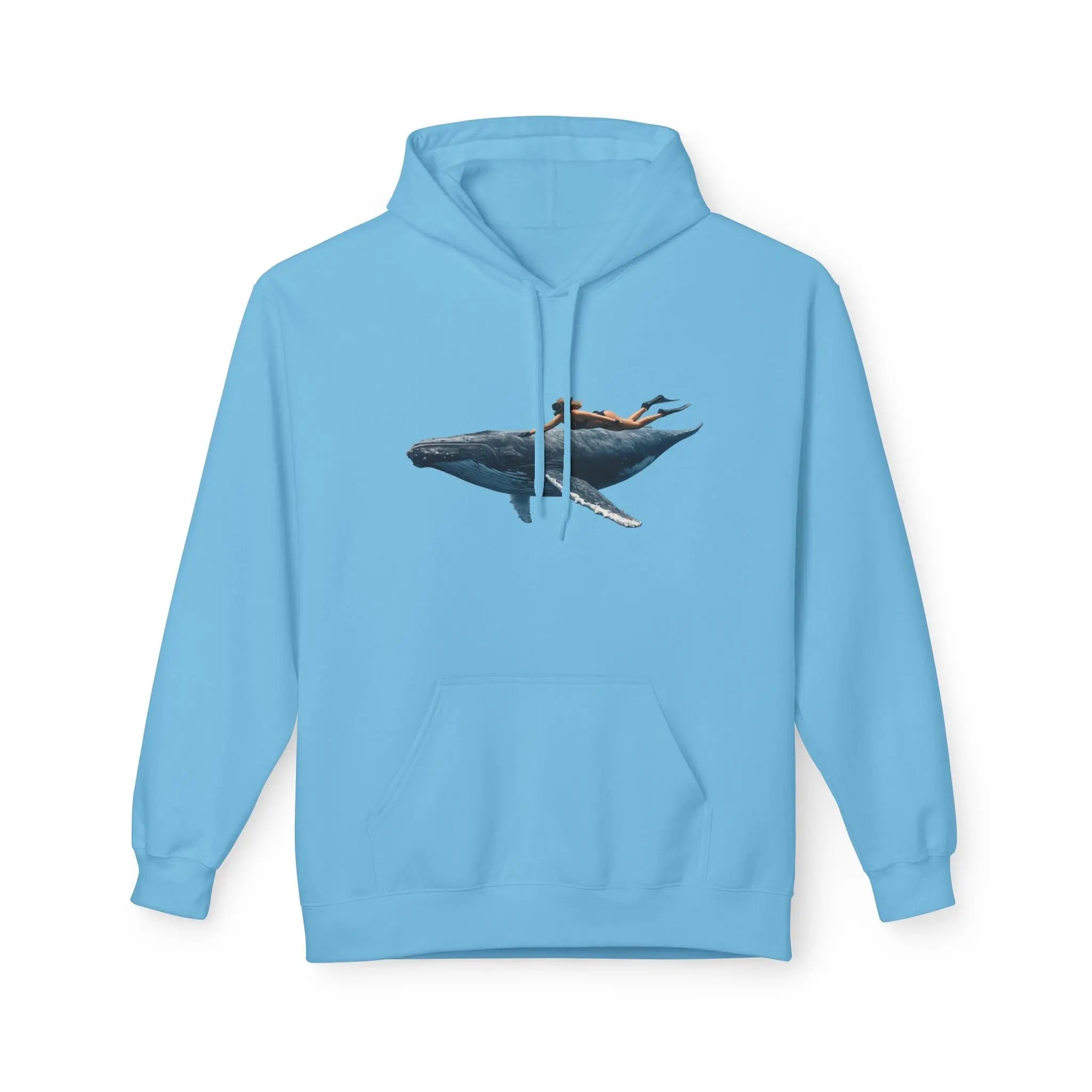 Whale Rider Hoodie — Surreal Ocean Art Pullover for Beach Lovers Printify