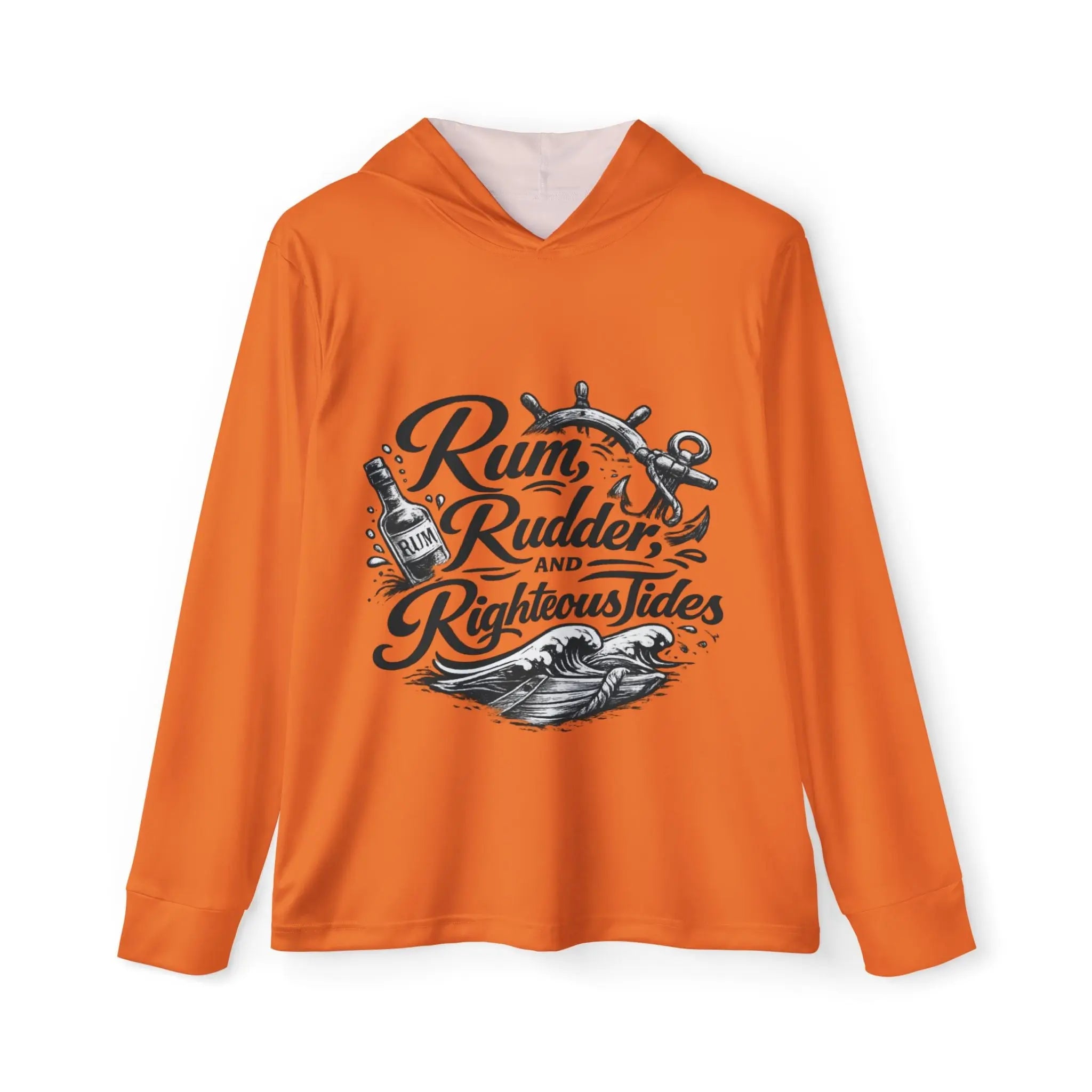 Rum, Rudder & Righteous Tides Hoodie — Nautical Crew Warmup Hoodie Printify
