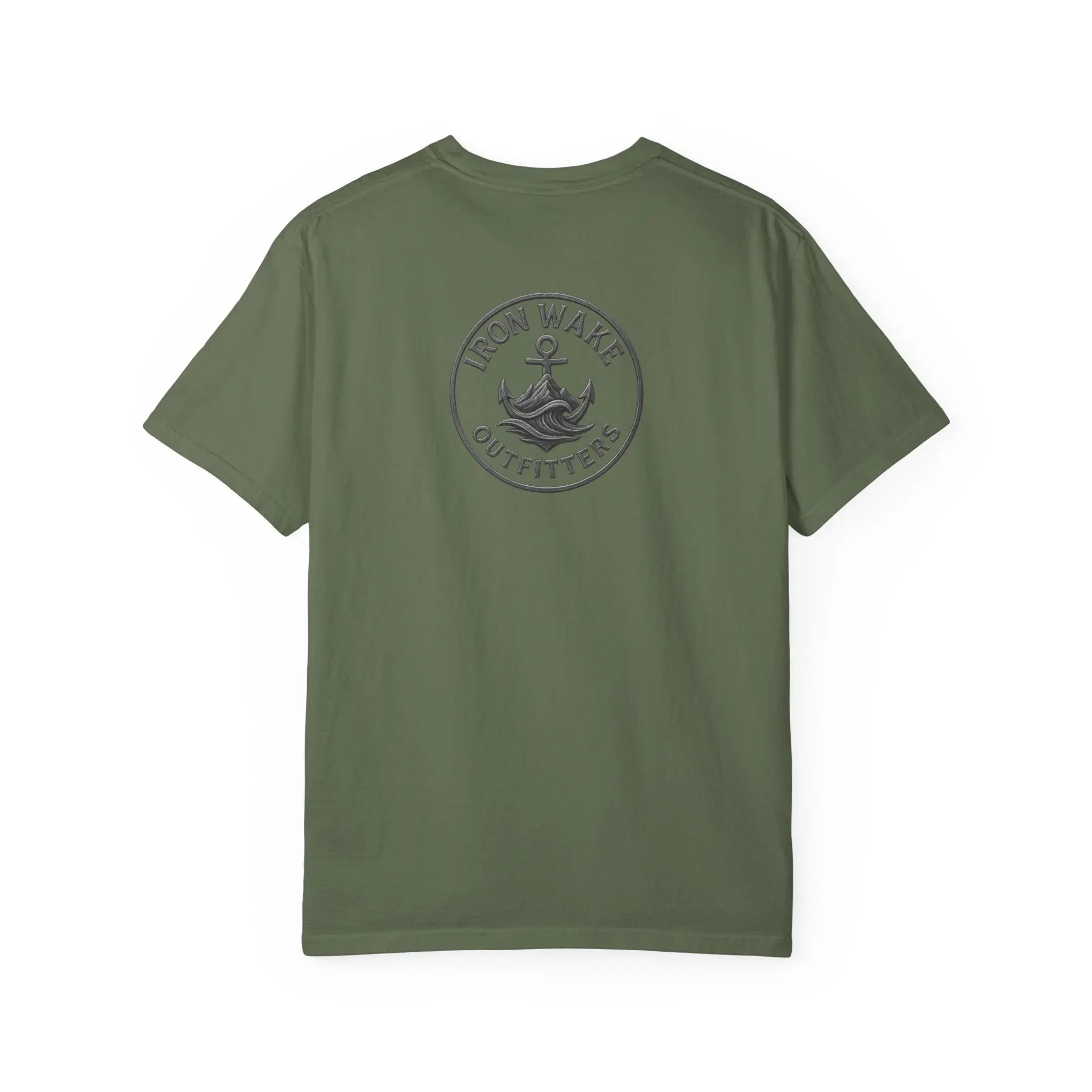 Anchor Logo T-Shirt — Iron Wake Outfitters Chest & Back Graphic Printify