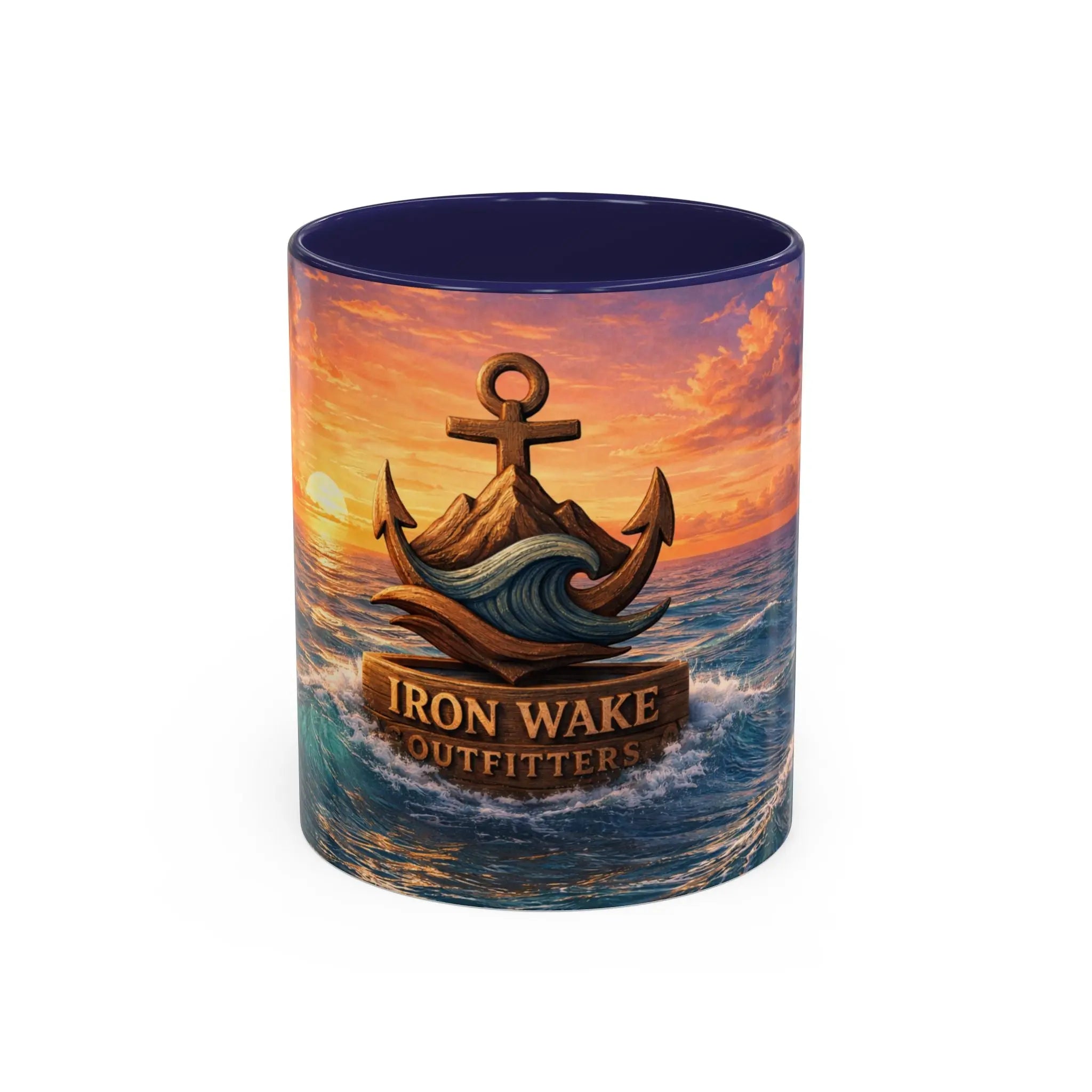 Anchor Sunset Coffee Mug — Iron Wake Outfitters Nautical Travel Mug (11/15oz) Printify