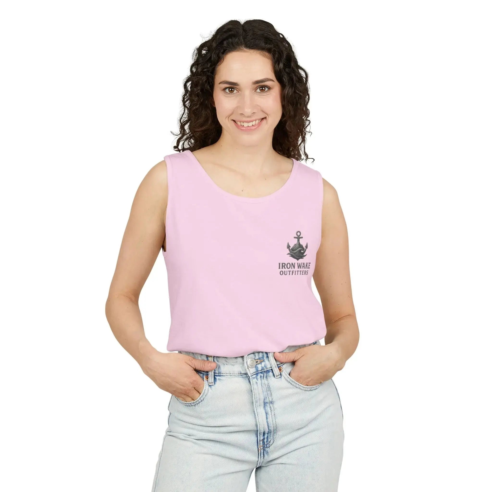 Iron Wake Outfitters Anchor & Surfer Tank Top Printify