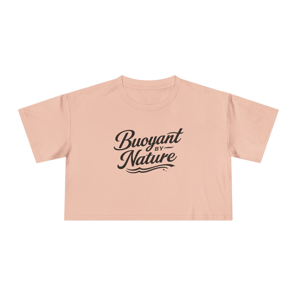 Buoyant By Nature Women's Crop Tee – Nautical Script Beach Shirt