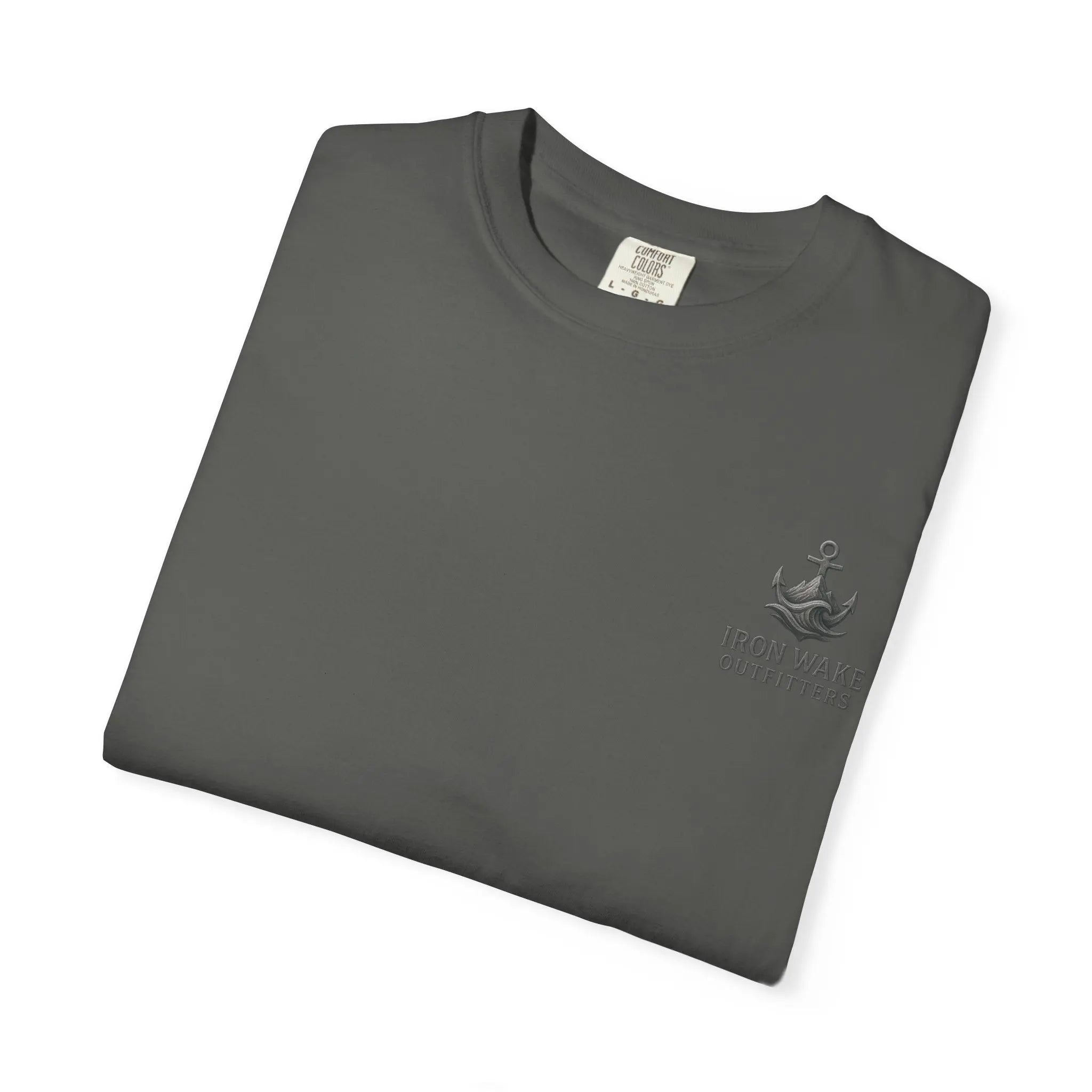 Anchor Logo T-Shirt — Iron Wake Outfitters Chest & Back Graphic Printify