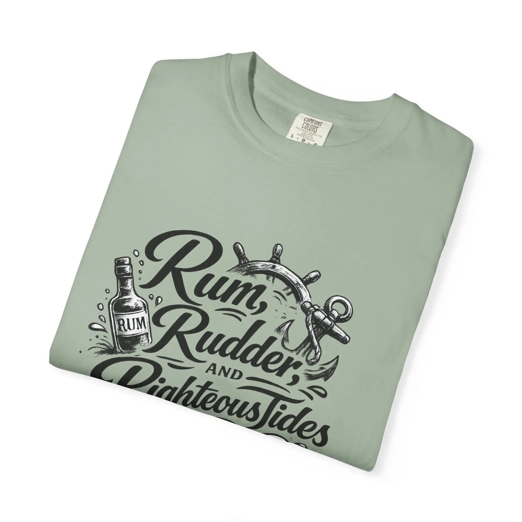 Rum, Rudder & Righteous T-Shirt — Nautical Anchor Sailing Tee Printify