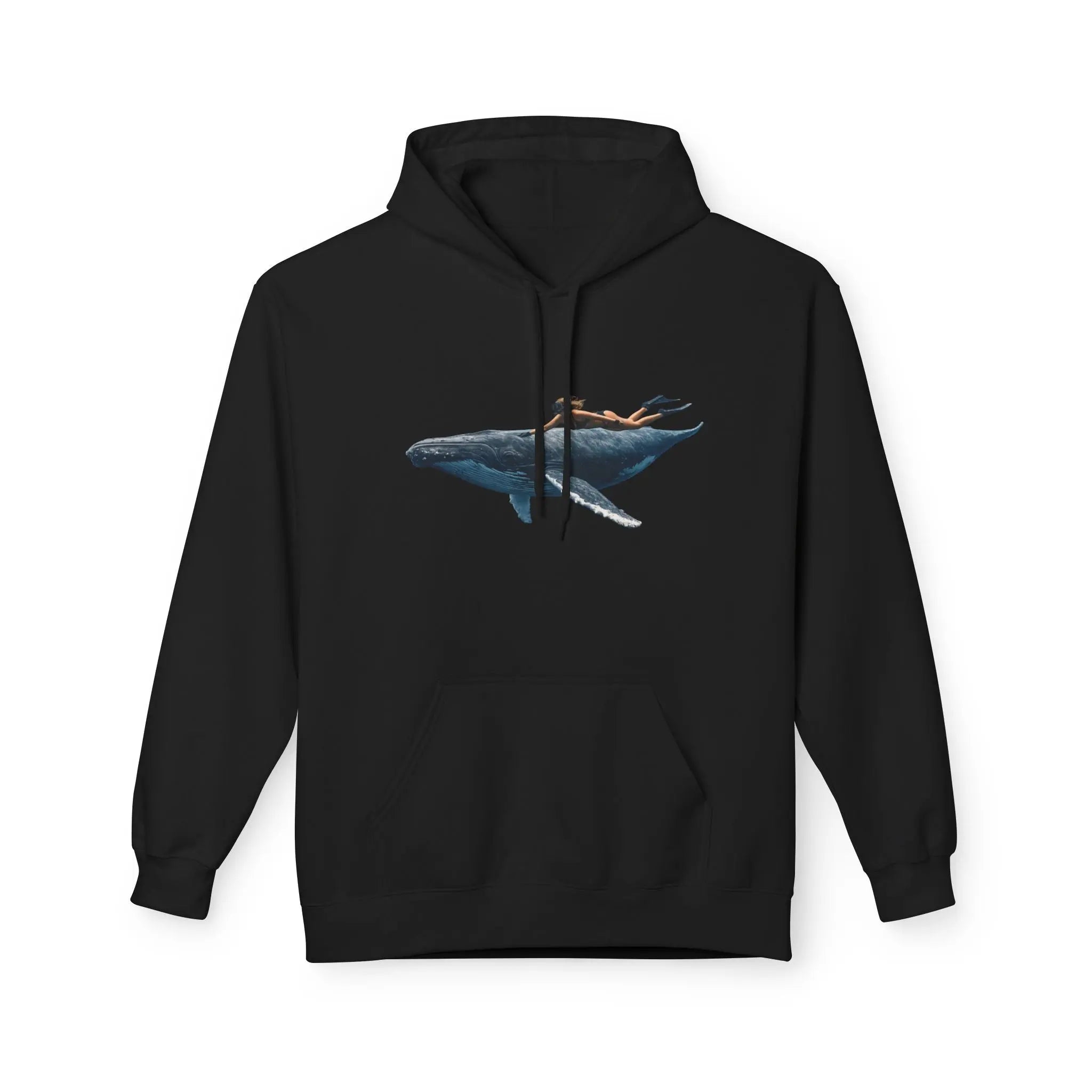 Whale Rider Hoodie — Surreal Ocean Art Pullover for Beach Lovers Printify