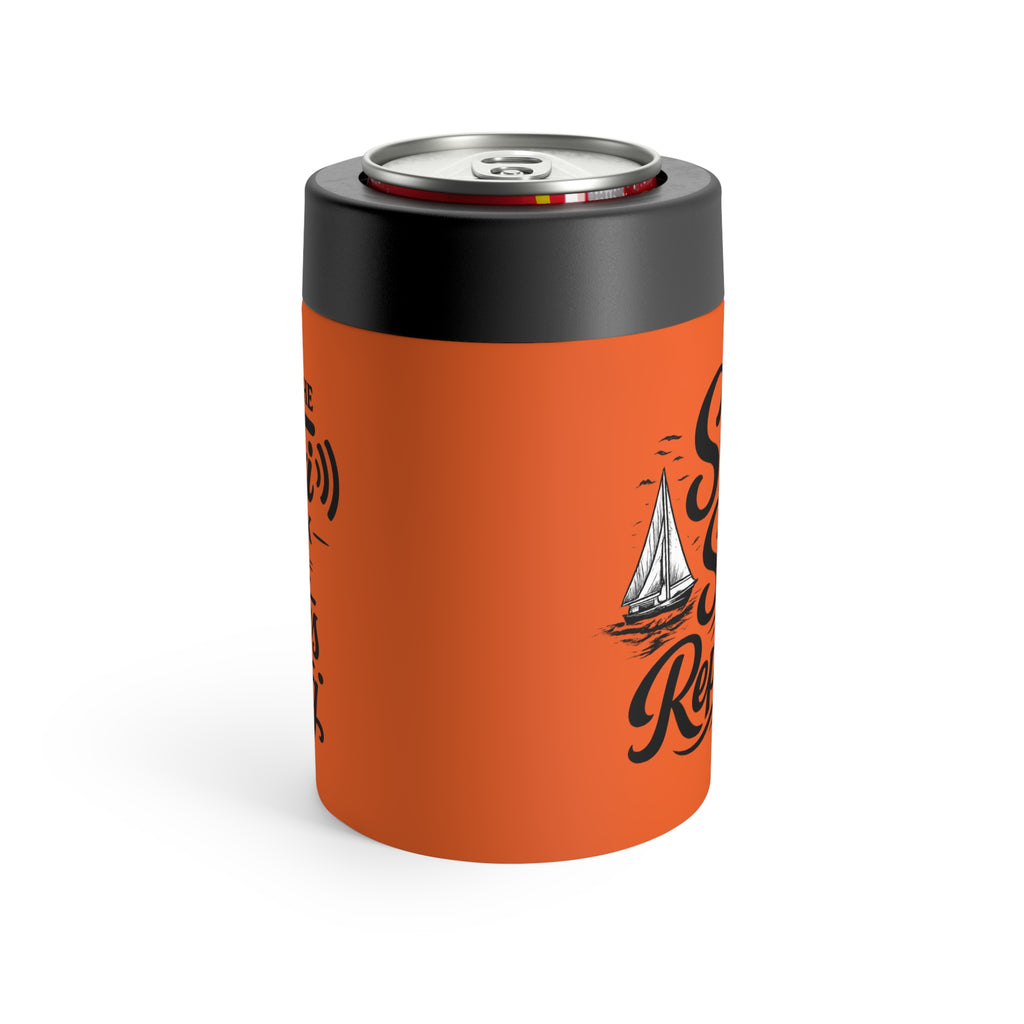 Can Holder — "Wine Wheel is My Dance Partner" Insulated Can Cooler (Nautical Sailboat Design)