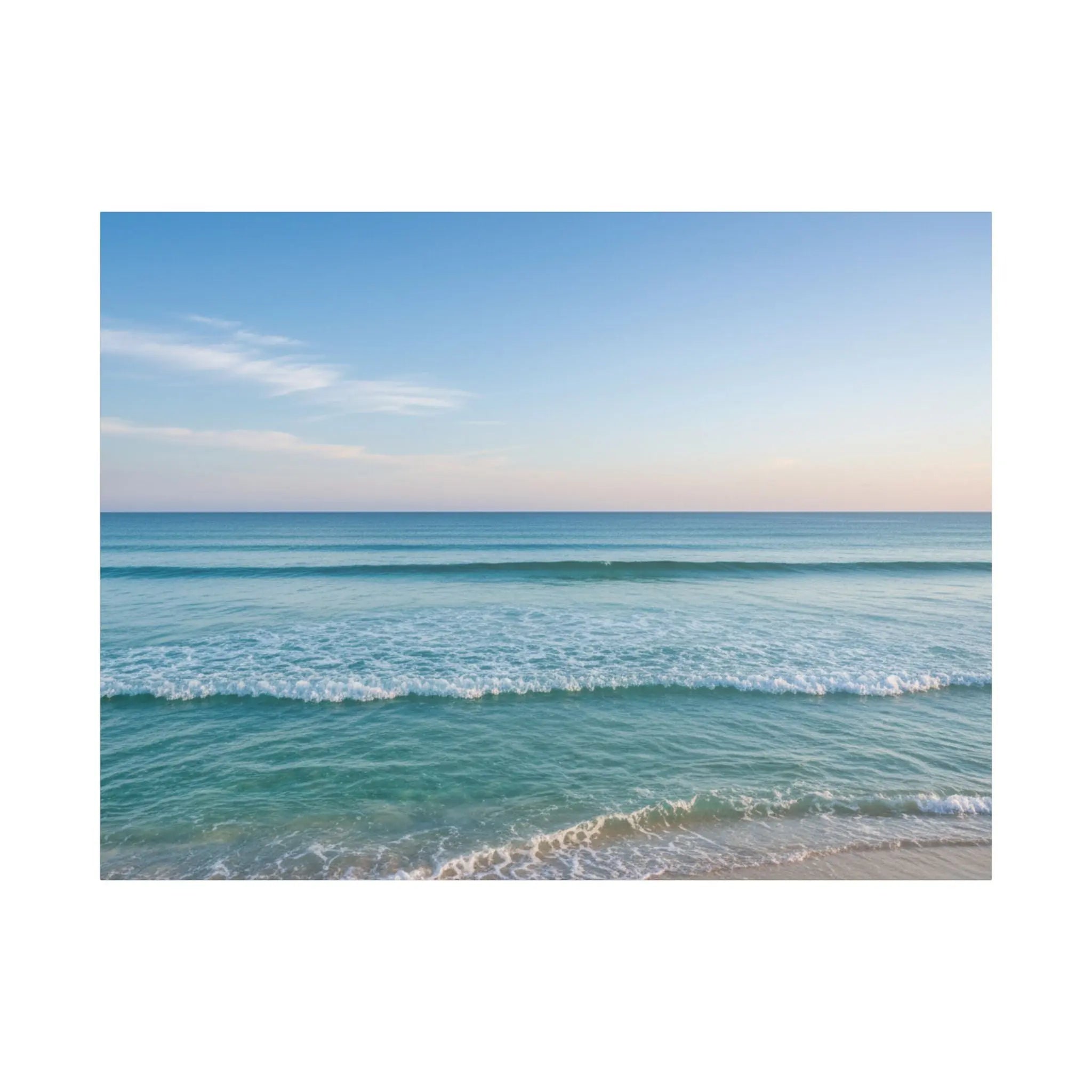 Ocean Waves Satin Canvas Print — Stretched Coastal Wall Art Printify