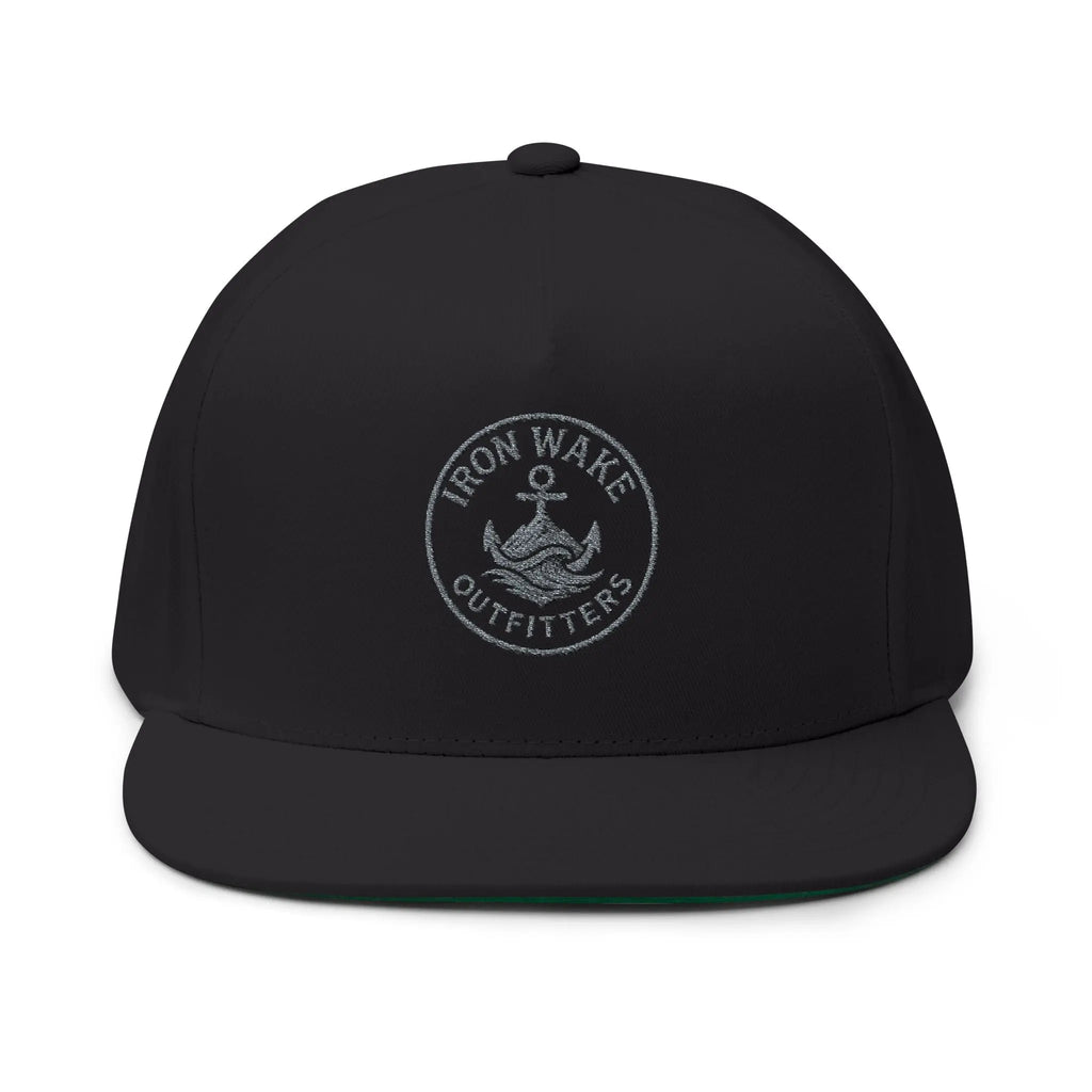 Embroidered Anchor Logo Flat Bill Cap — Iron Wave Outfitters Snapback Printify