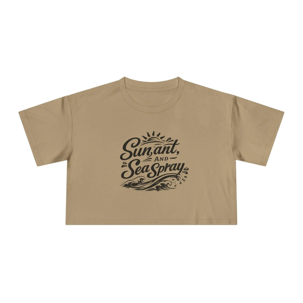 Crop Tee — "Sun, Salt, and Sea Spray" Beach Graphic Printify