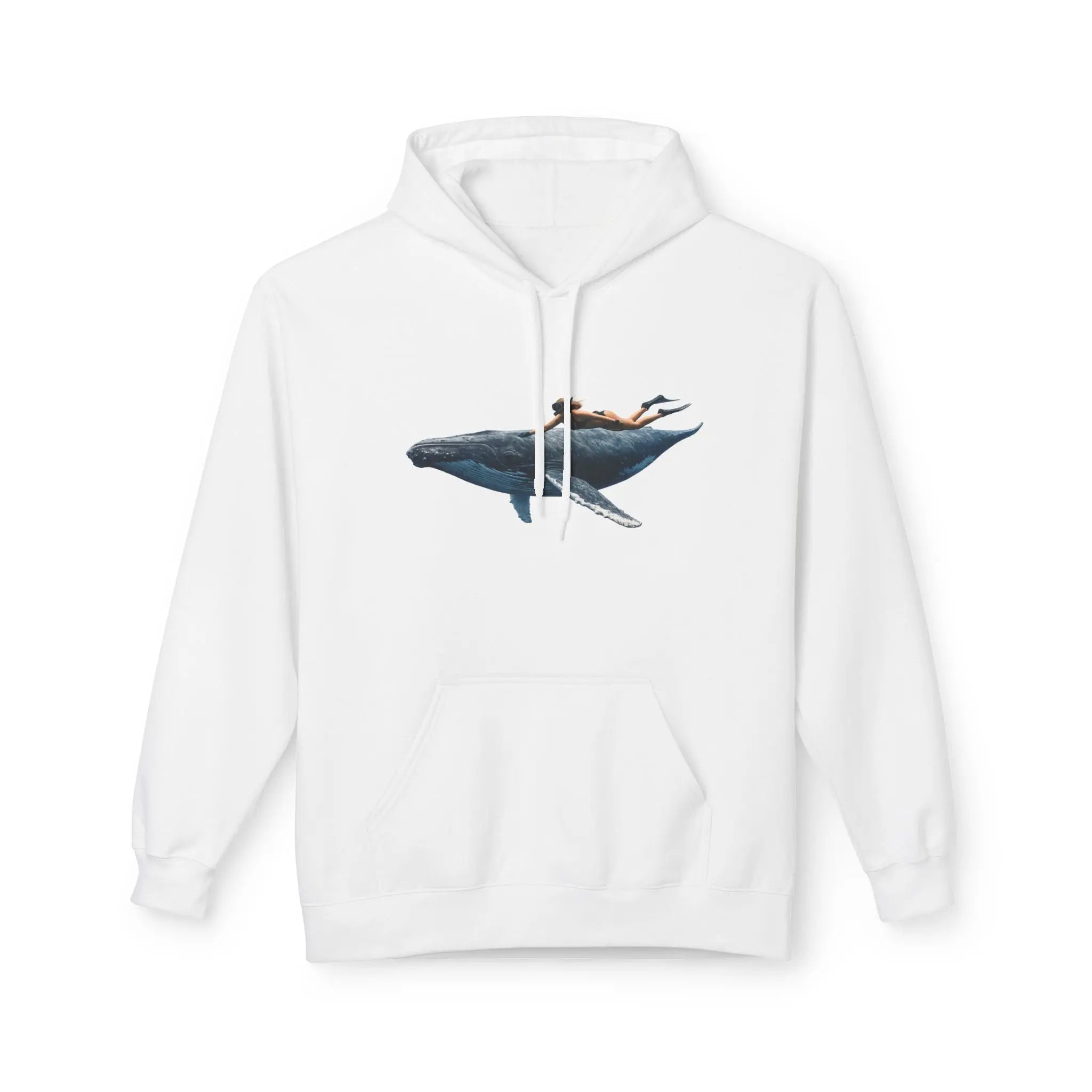 Whale Rider Hoodie — Surreal Ocean Art Pullover for Beach Lovers Printify