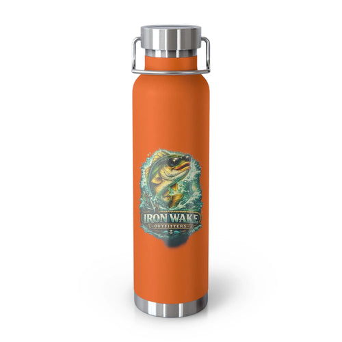 22oz Copper Vacuum Insulated Water Bottle — Fishing Bass Adventure Design Printify
