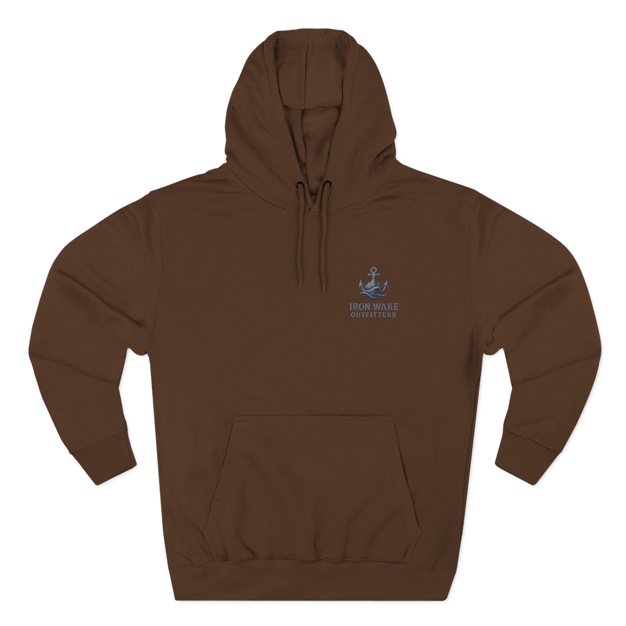 Nautical Anchor Logo Hoodie — Iron Wake Outfitters Chest Emblem