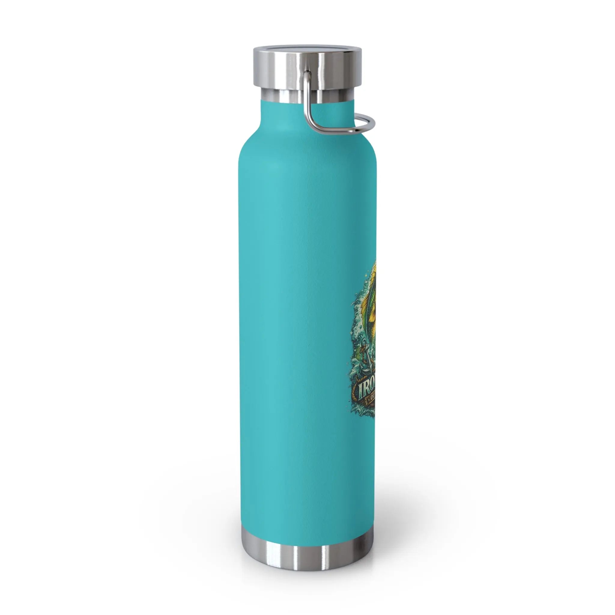 22oz Copper Vacuum Insulated Water Bottle — Fishing Bass Adventure Design Printify