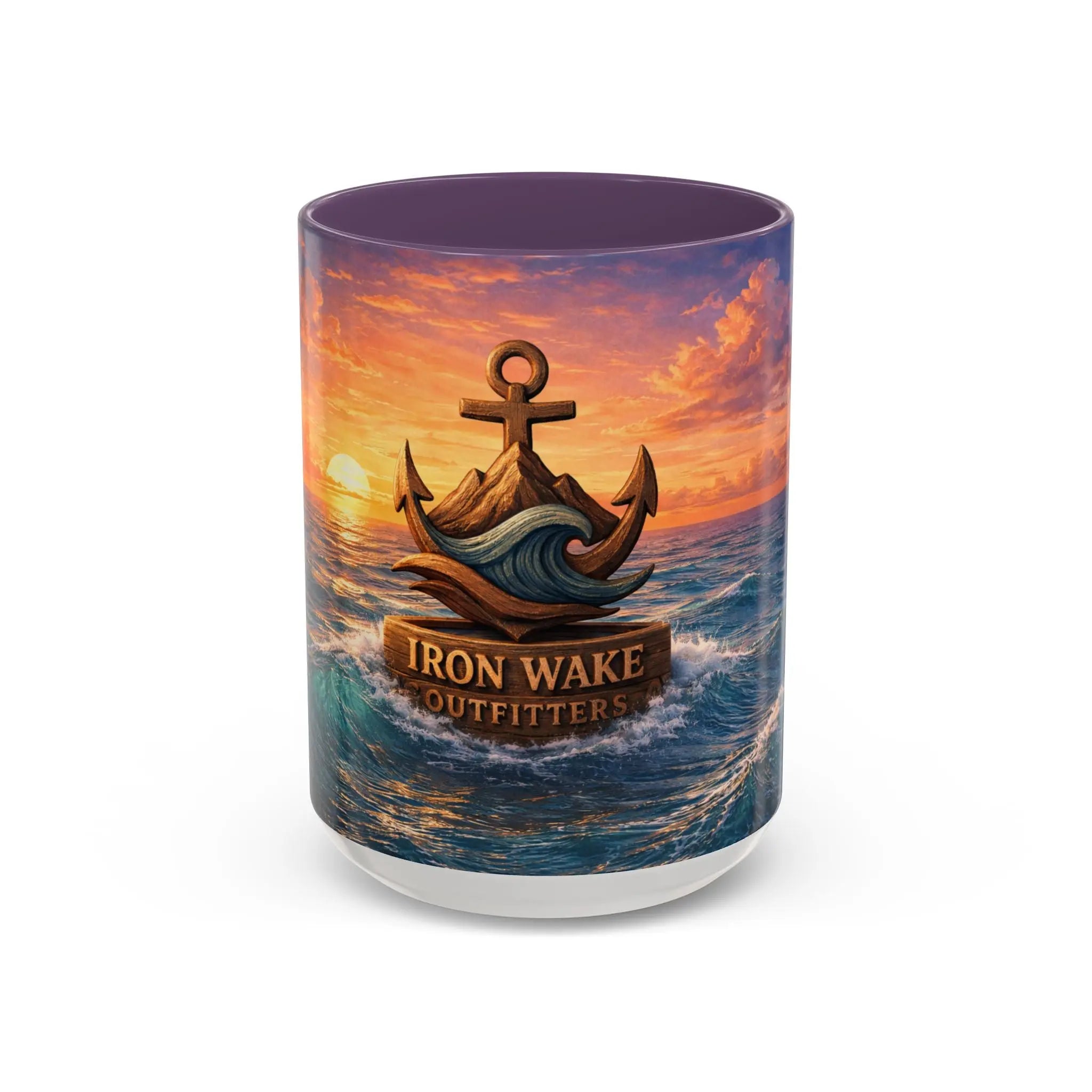 Anchor Sunset Coffee Mug — Iron Wake Outfitters Nautical Travel Mug (11/15oz) Printify