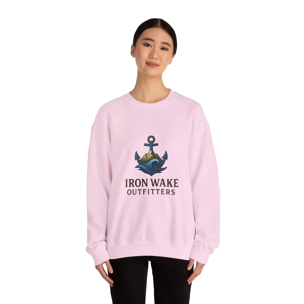 Crewneck Sweatshirt — Iron Wake Outfitters Anchor Logo Printify
