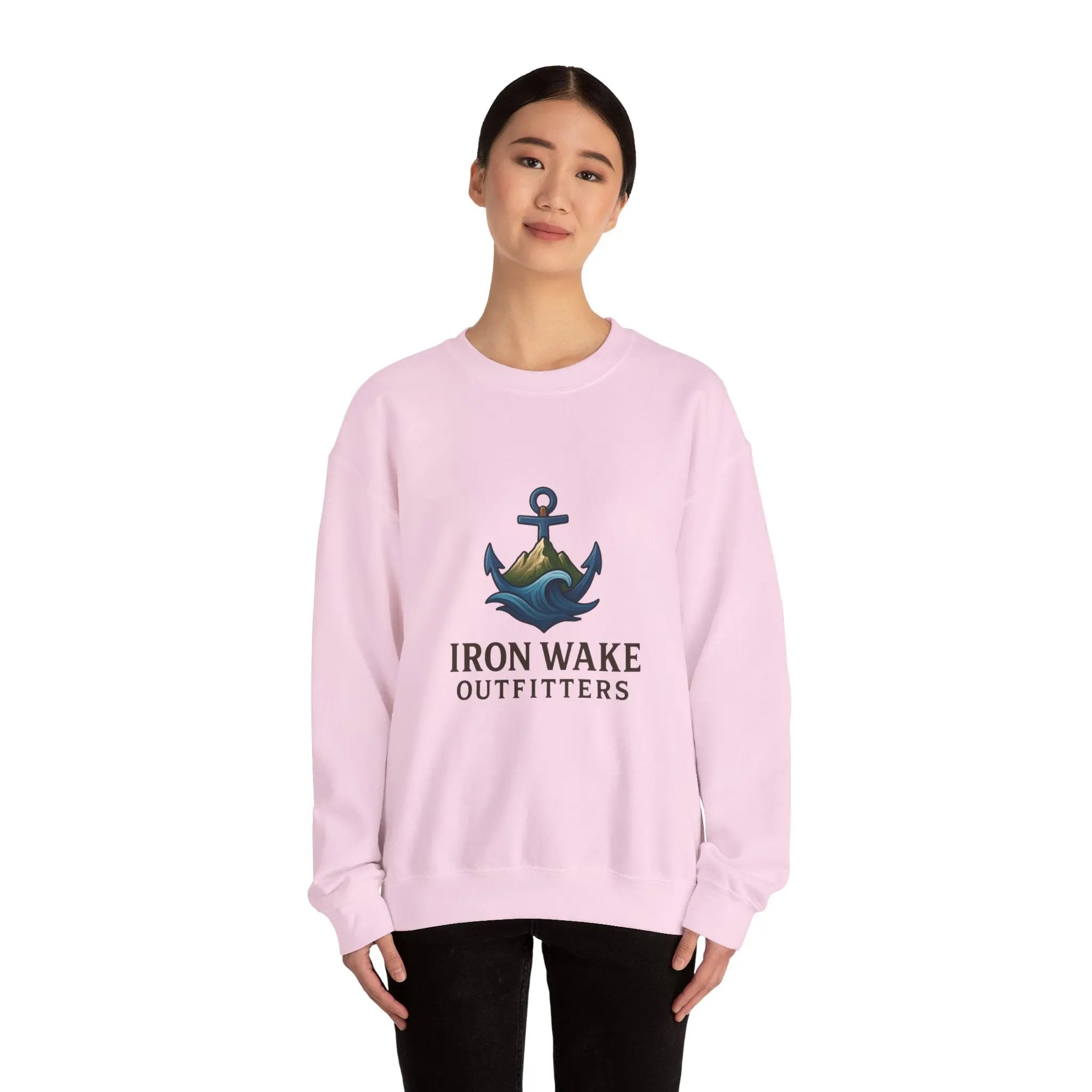 Crewneck Sweatshirt — Iron Wake Outfitters Anchor Logo Printify