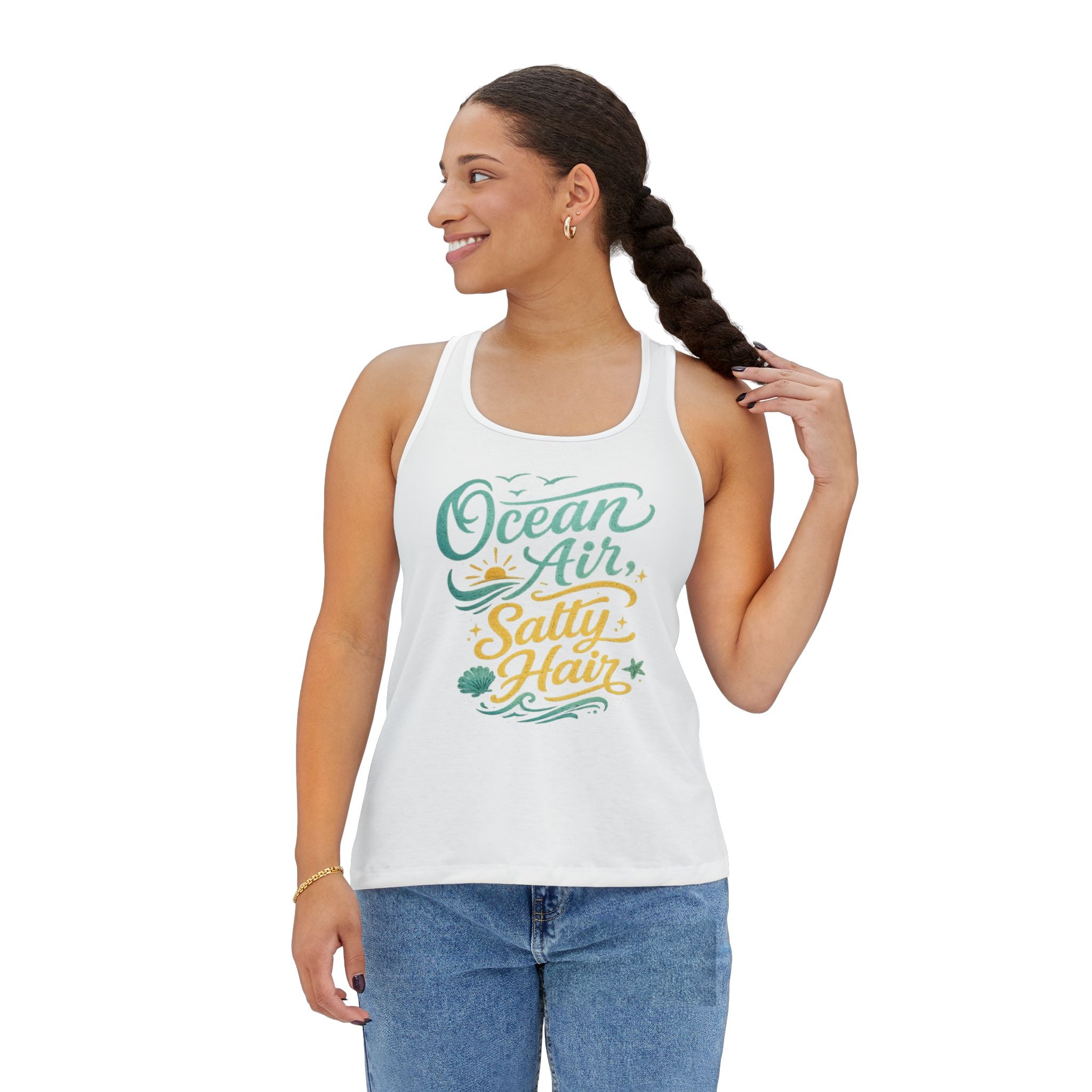 Ocean Air, Salty Hair Women's Tank Top - Beachy Summer Graphic