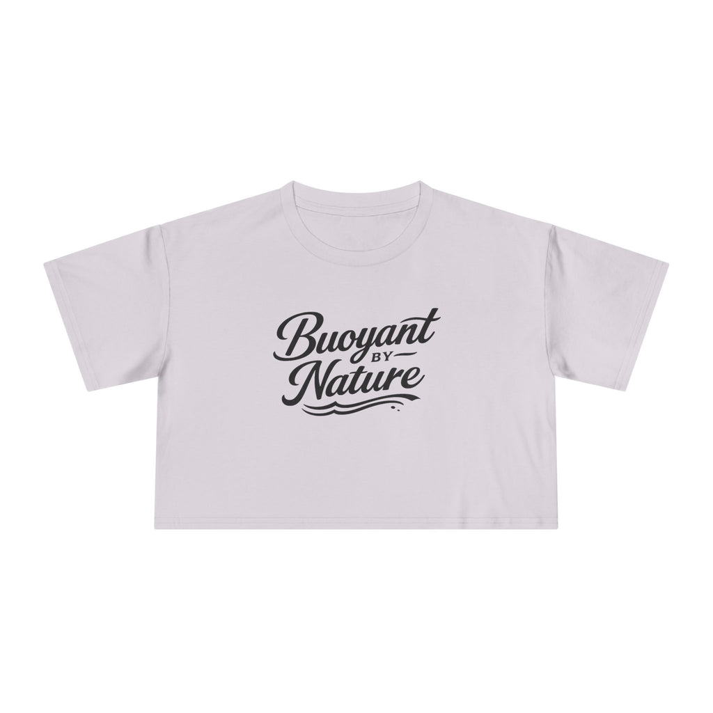 Buoyant By Nature Women's Crop Tee – Nautical Script Beach Shirt