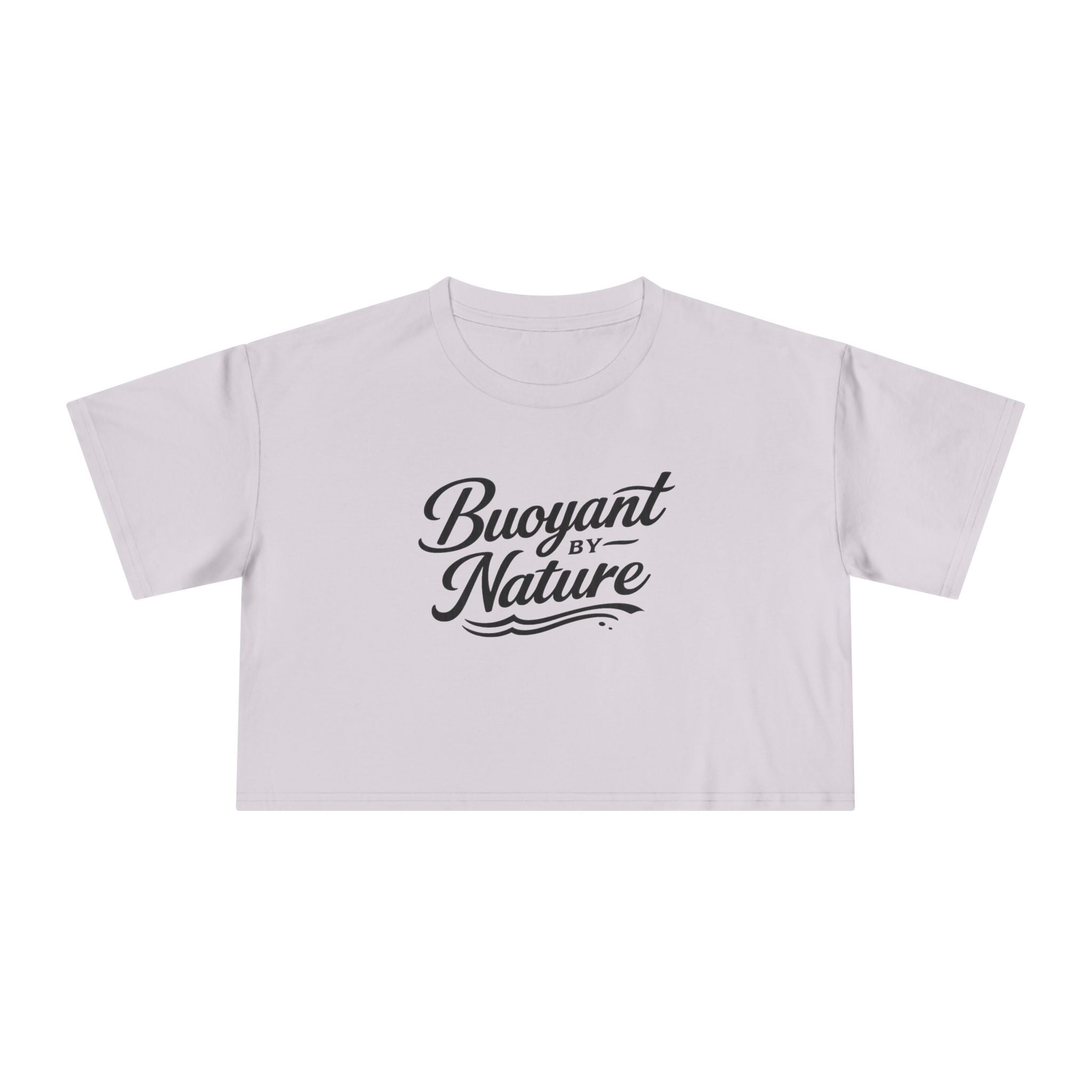 Buoyant By Nature Women's Crop Tee – Nautical Script Beach Shirt