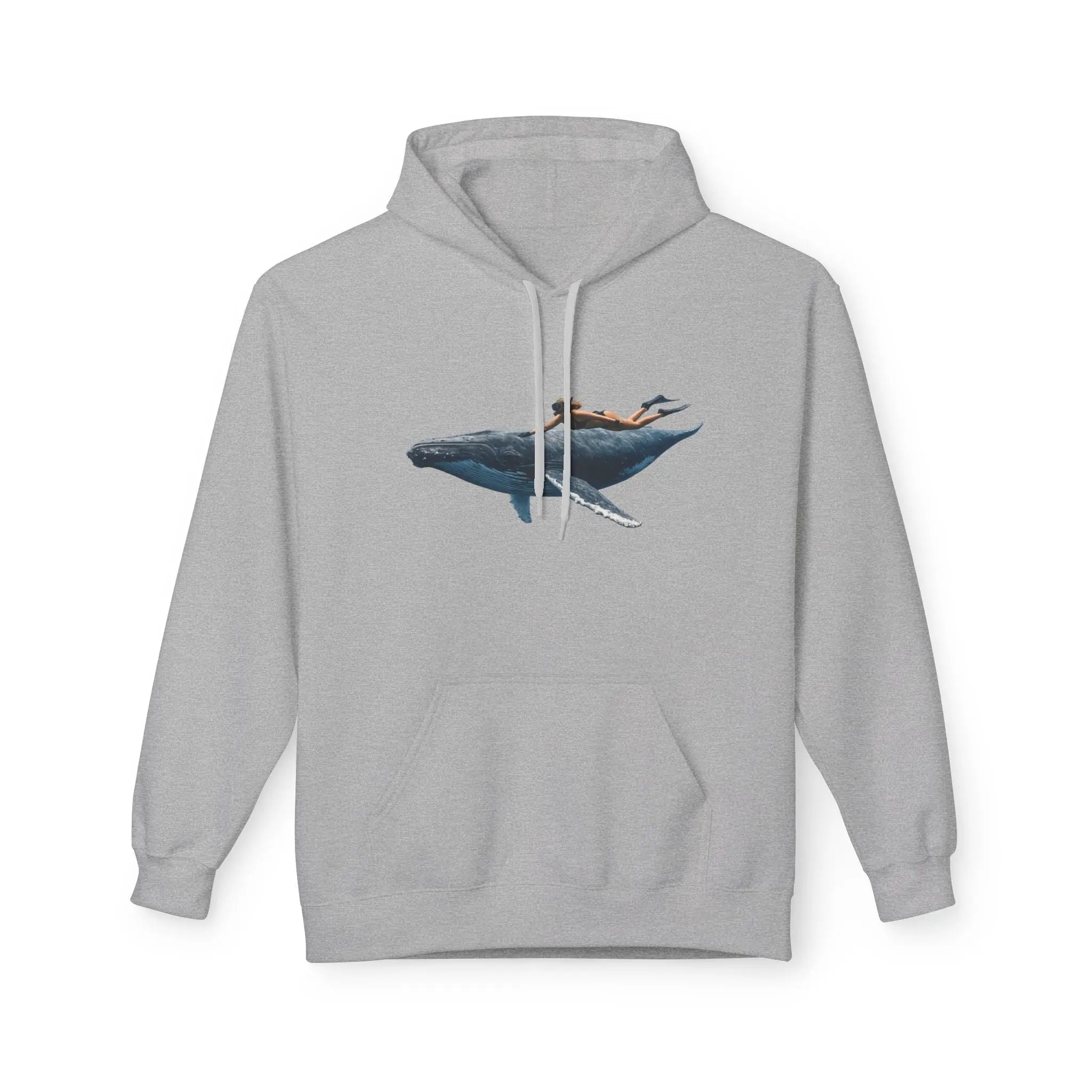 Whale Rider Hoodie — Surreal Ocean Art Pullover for Beach Lovers Printify