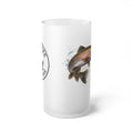 Frosted Glass Beer Mug — Trout Fishing Logo Pint for Anglers Printify