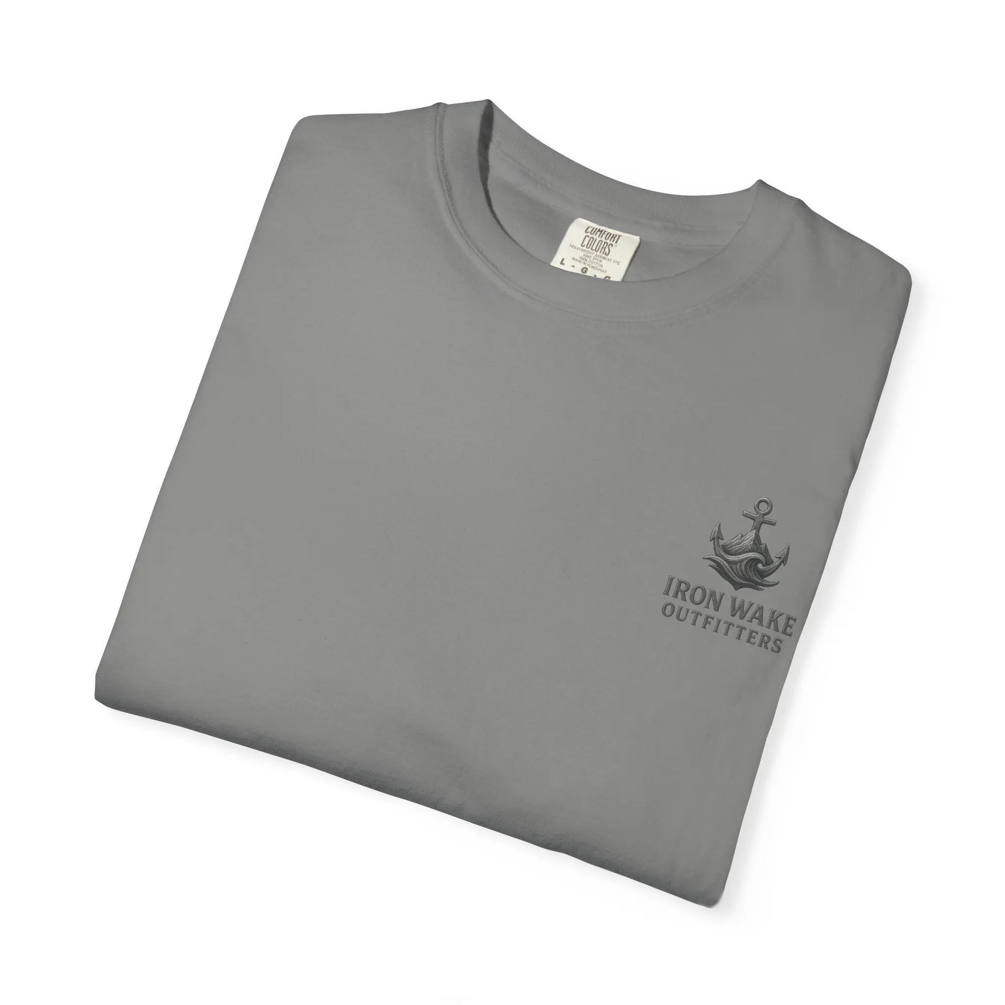 Anchor Logo T-Shirt — Iron Wake Outfitters Chest & Back Graphic Printify