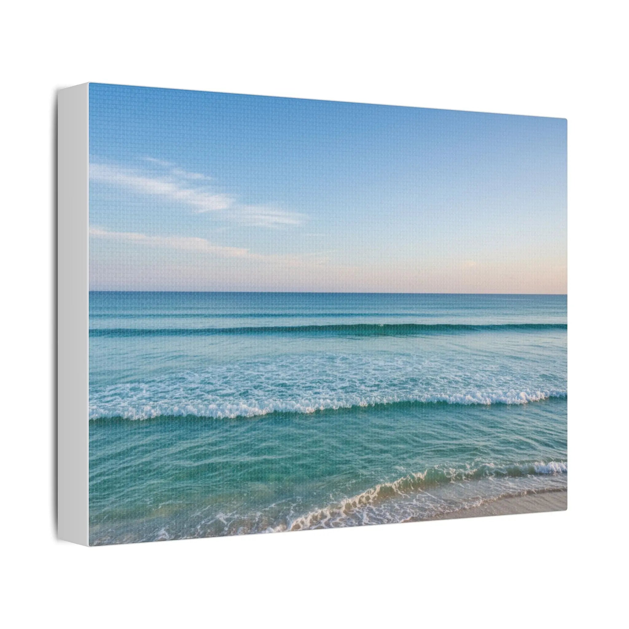 Ocean Waves Satin Canvas Print — Stretched Coastal Wall Art Printify