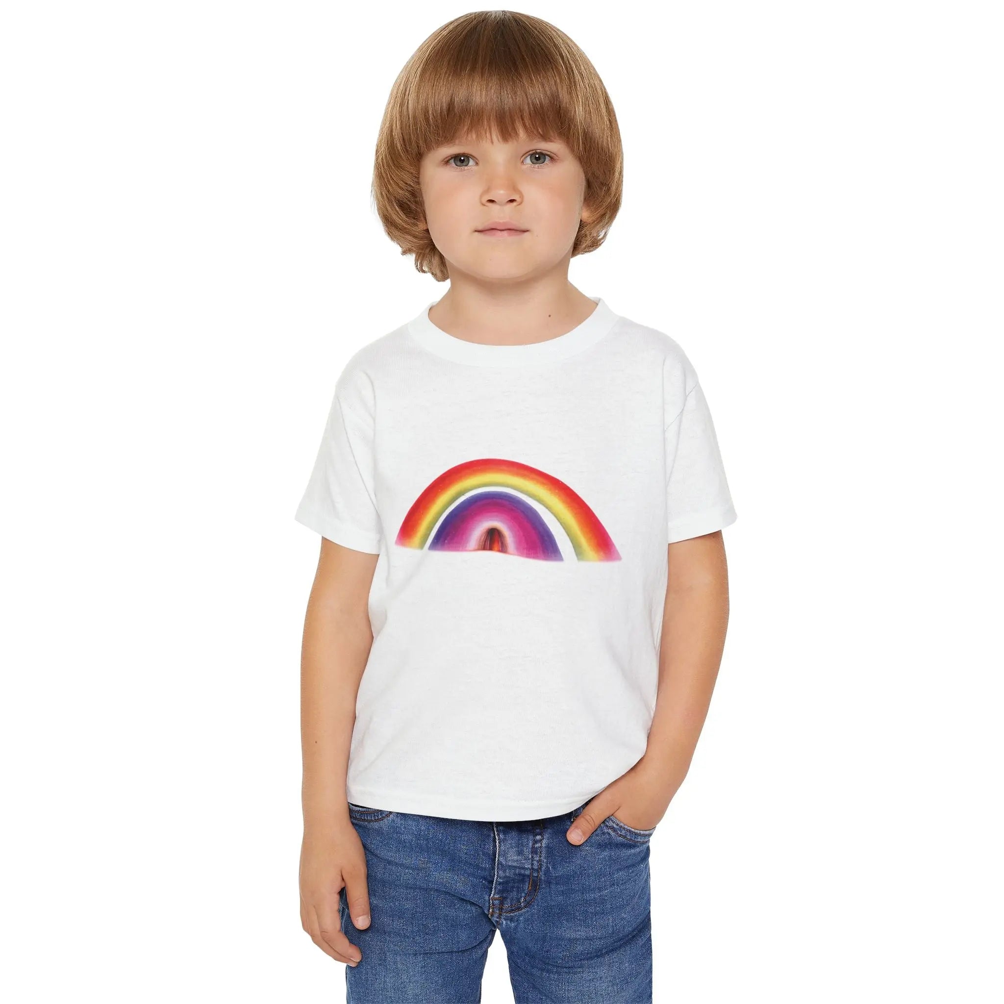 Toddler T-Shirt — Colorful Rainbow Half-Arch Graphic Printify
