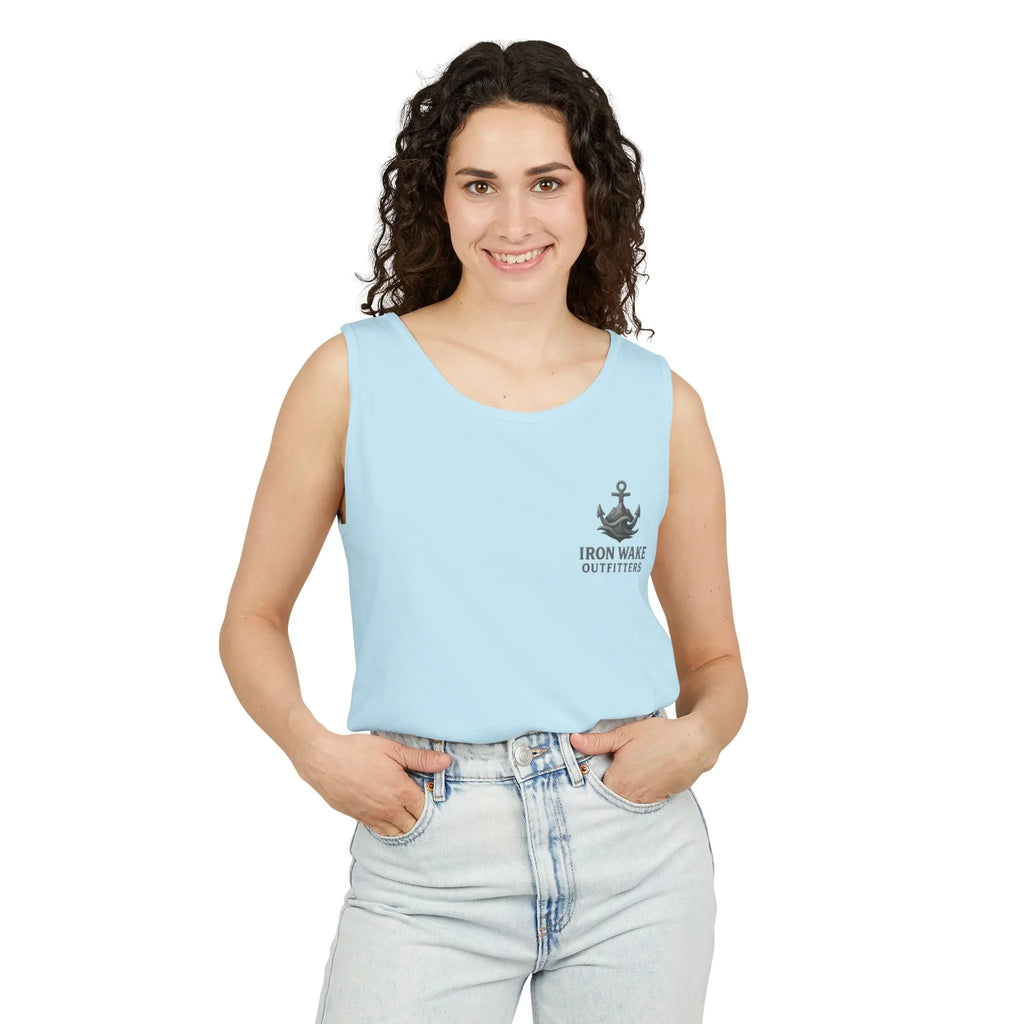 Iron Wake Outfitters Anchor & Surfer Tank Top Printify