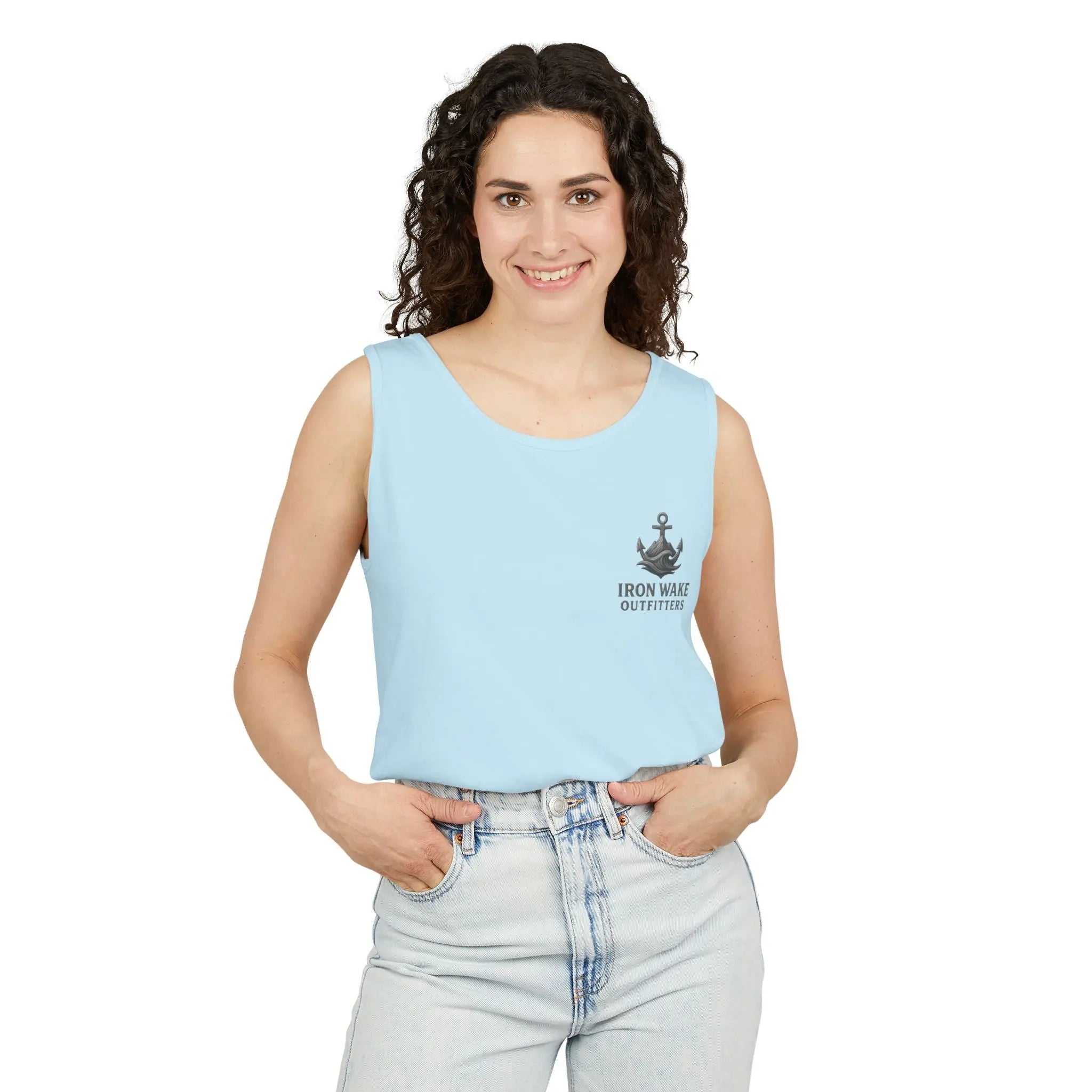 Iron Wake Outfitters Anchor & Surfer Tank Top Printify