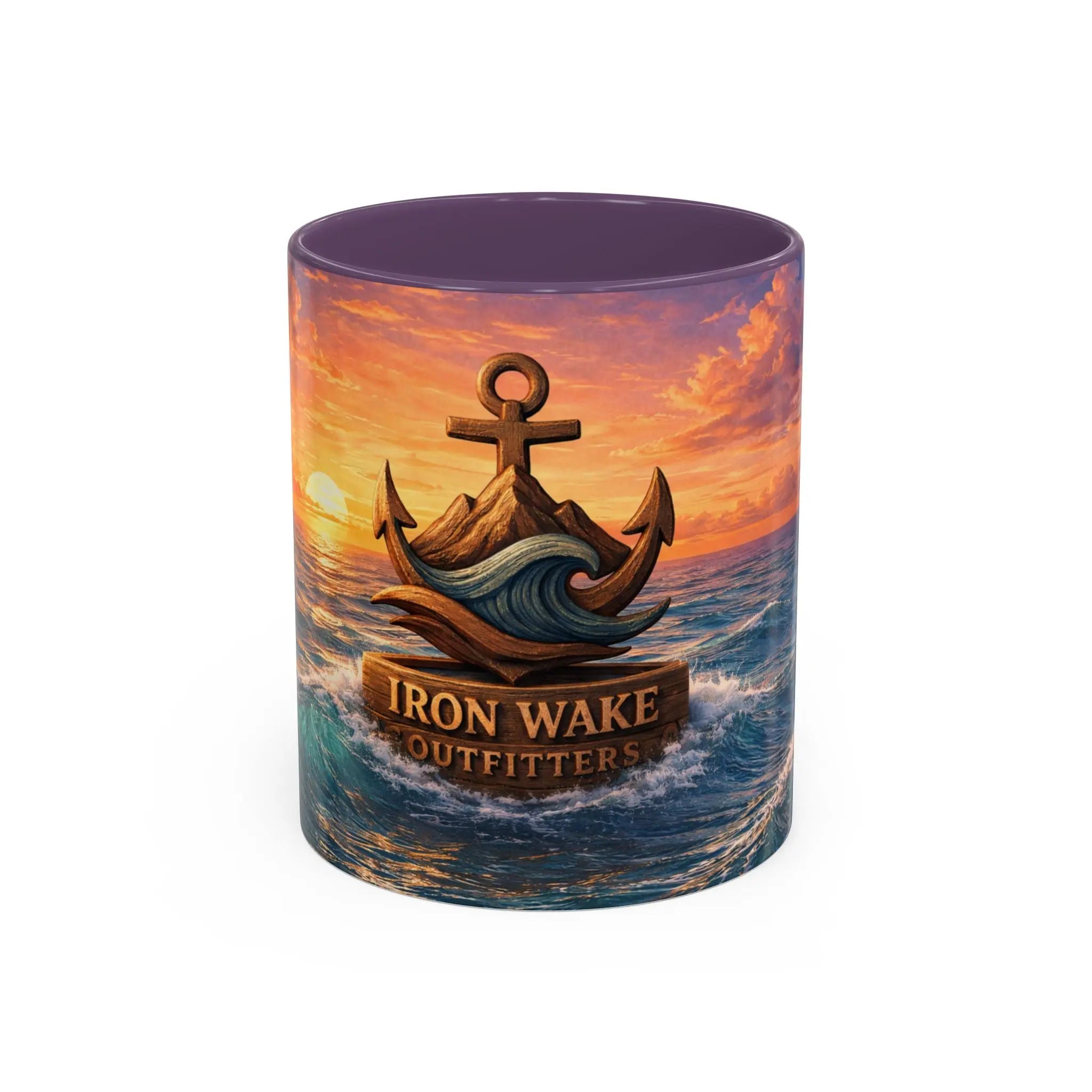 Anchor Sunset Coffee Mug — Iron Wake Outfitters Nautical Travel Mug (11/15oz) Printify