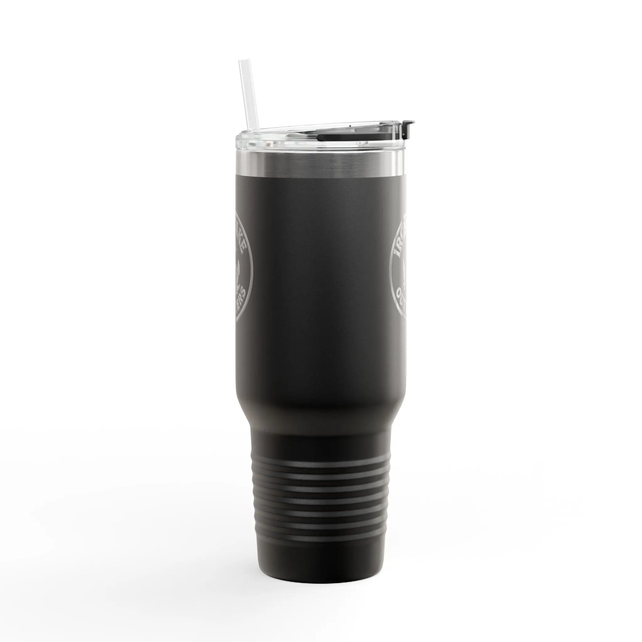 40oz Insulated Travel Mug — Iron Wake Outfitters Anchor Logo, Stainless Steel Tumbler with Straw & Handle Printify