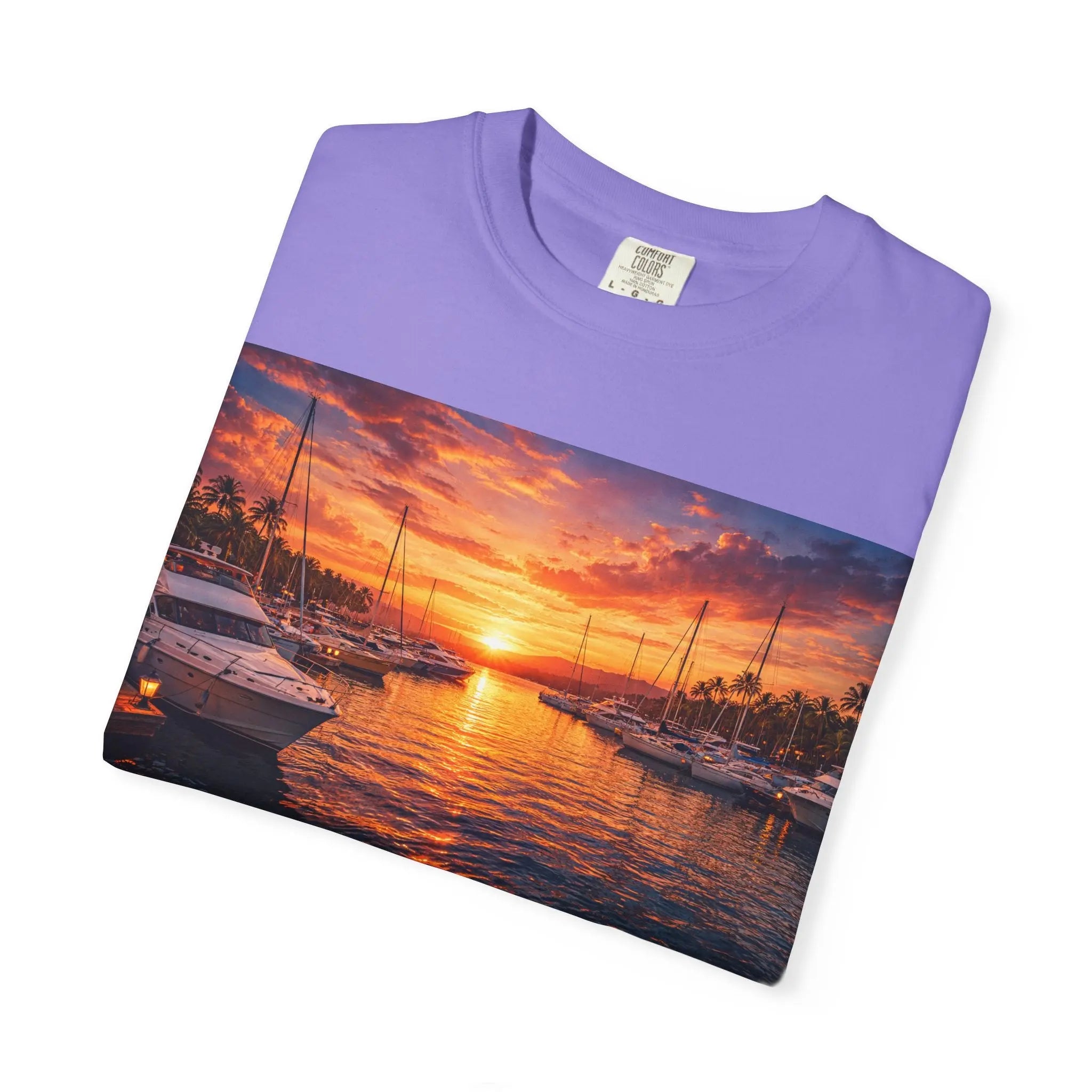 Sunset Sailboat T-Shirt Printify