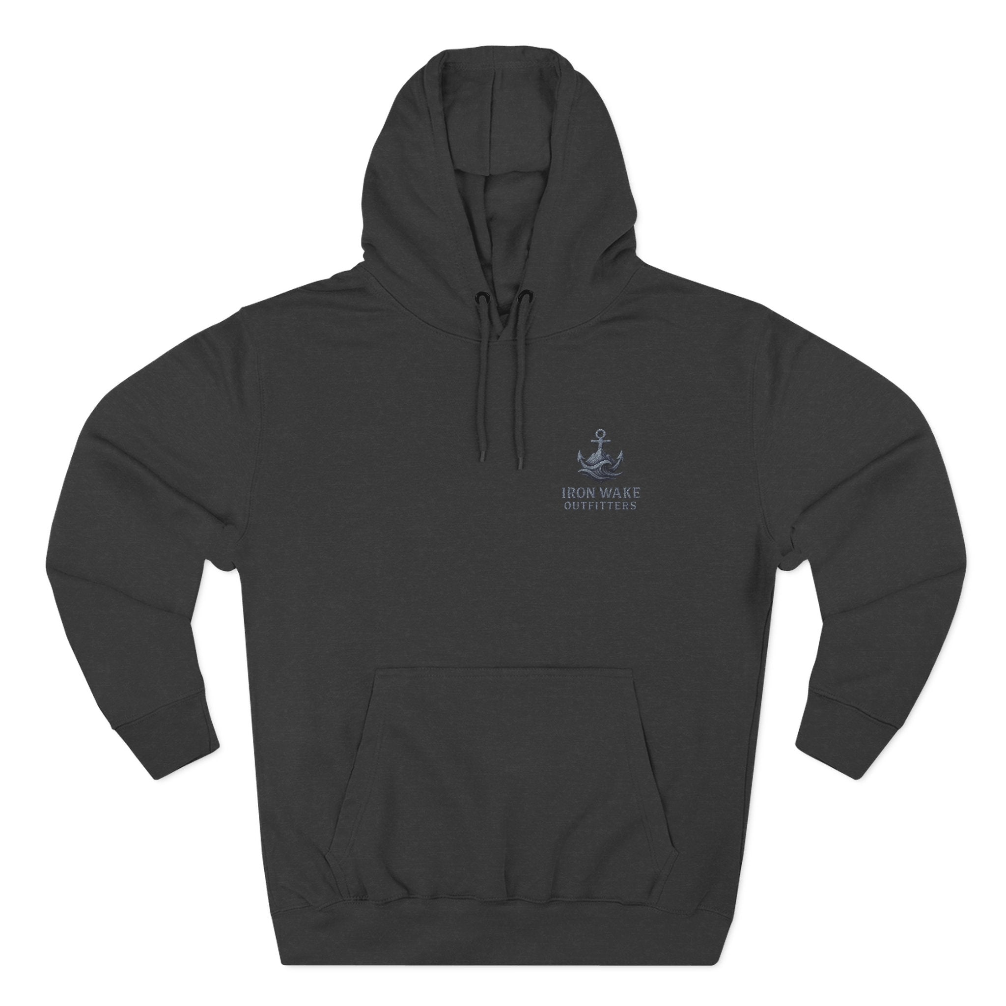 Nautical Anchor Logo Hoodie — Iron Wake Outfitters Chest Emblem