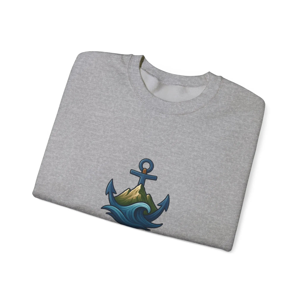 Crewneck Sweatshirt — Iron Wake Outfitters Anchor Logo Printify