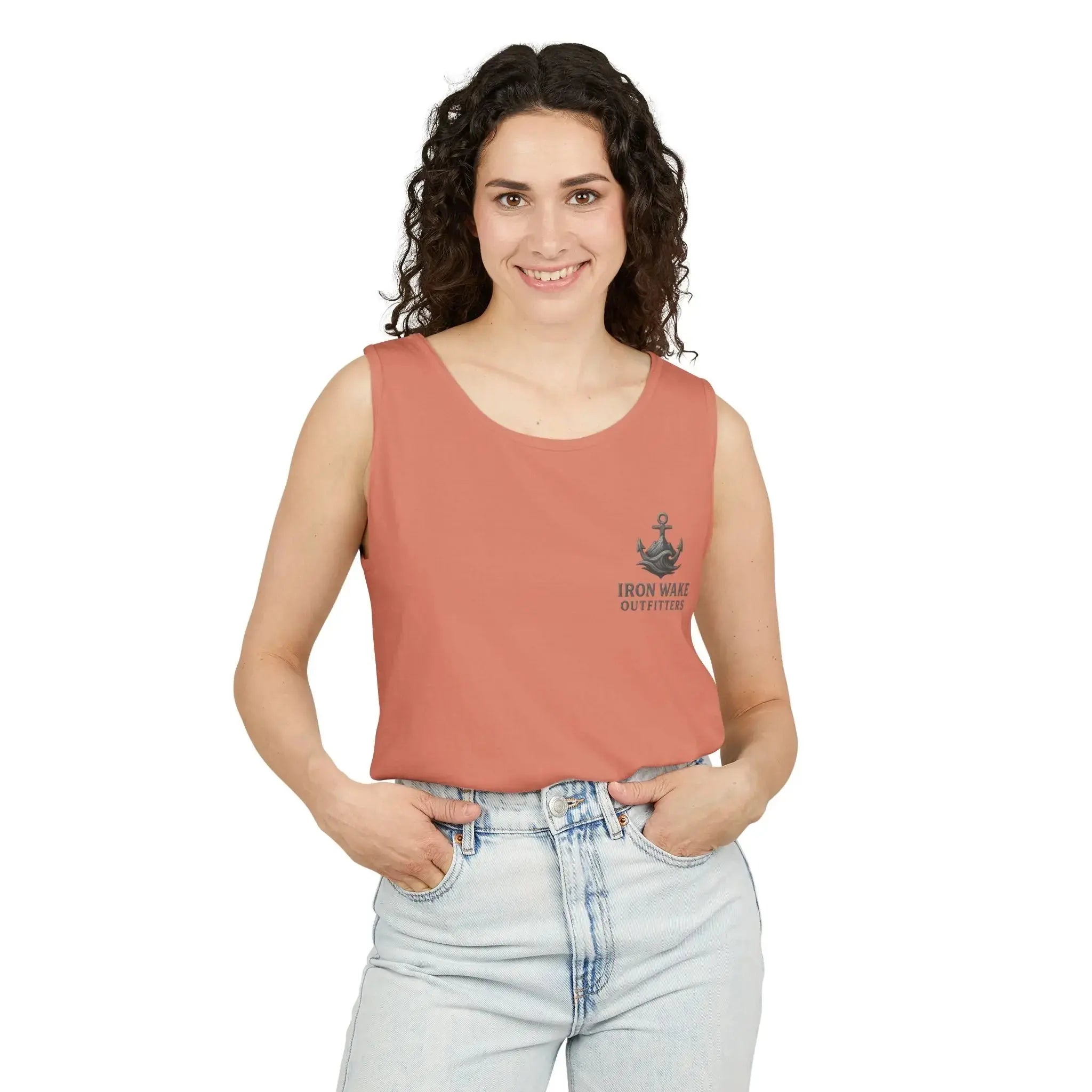 Iron Wake Outfitters Anchor & Surfer Tank Top Printify