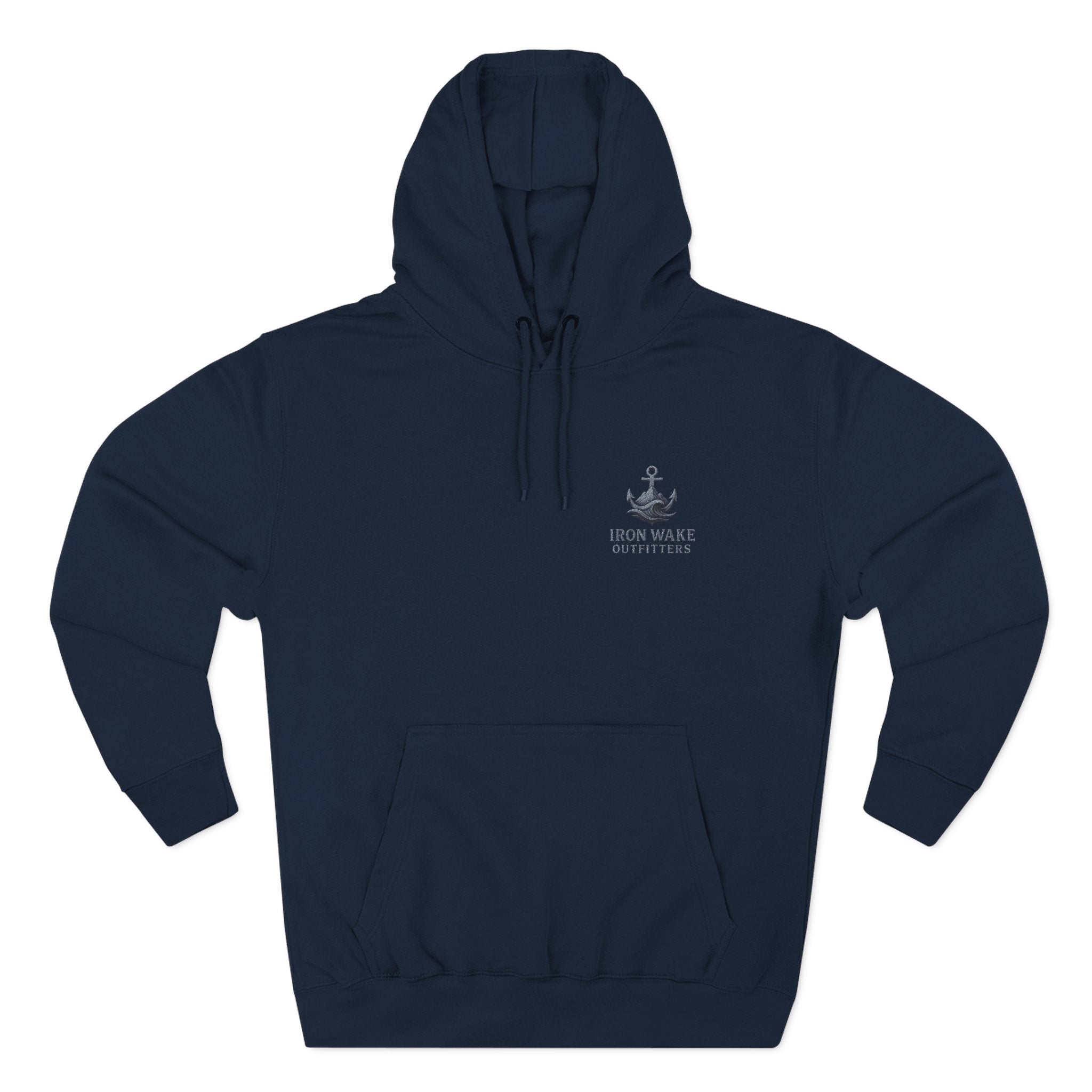 Nautical Anchor Logo Hoodie — Iron Wake Outfitters Chest Emblem