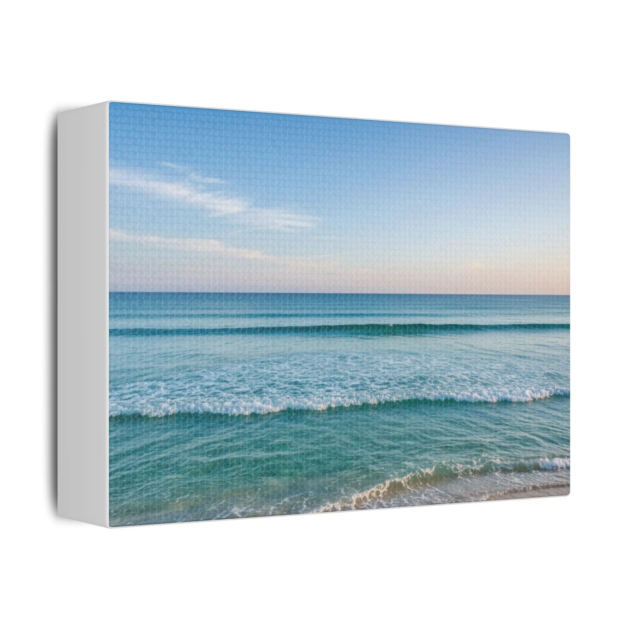 Ocean Waves Satin Canvas Print — Stretched Coastal Wall Art Printify