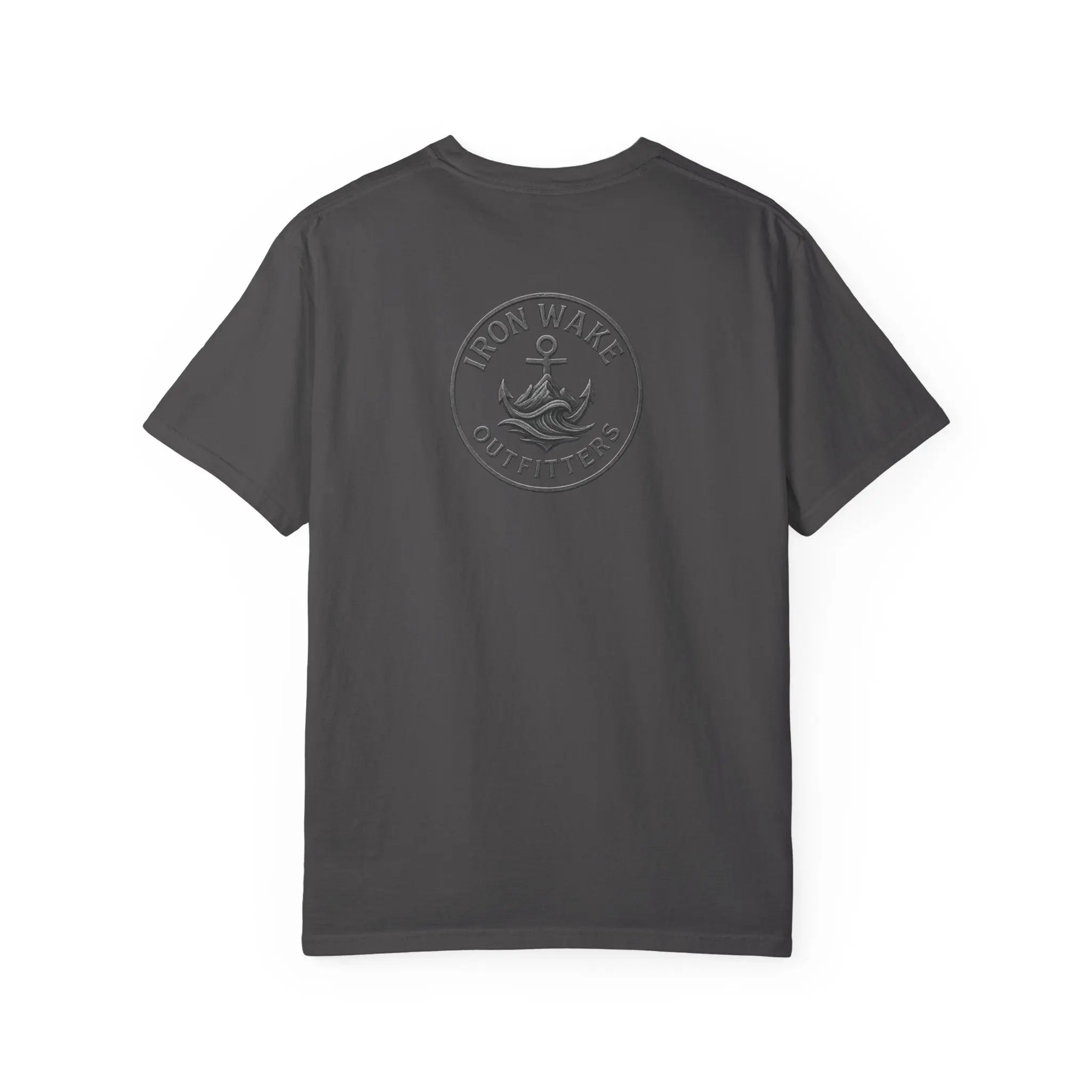 Anchor Logo T-Shirt — Iron Wake Outfitters Chest & Back Graphic Printify