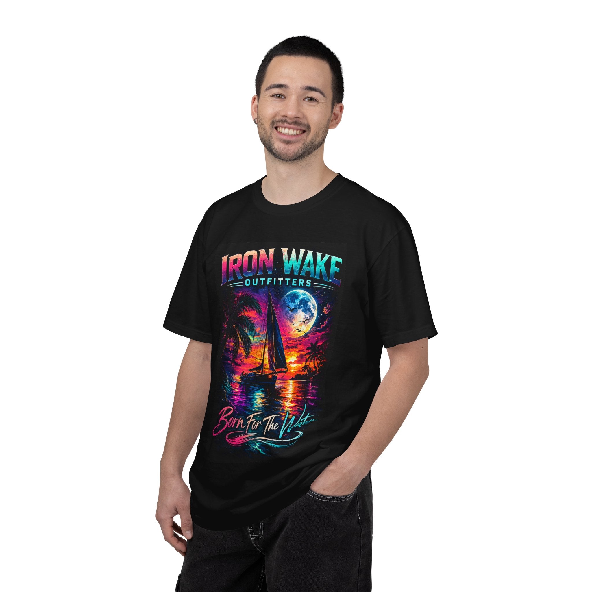 Sailboat Sunset T-Shirt — "Iron Wake Outfitters" Born For The Water