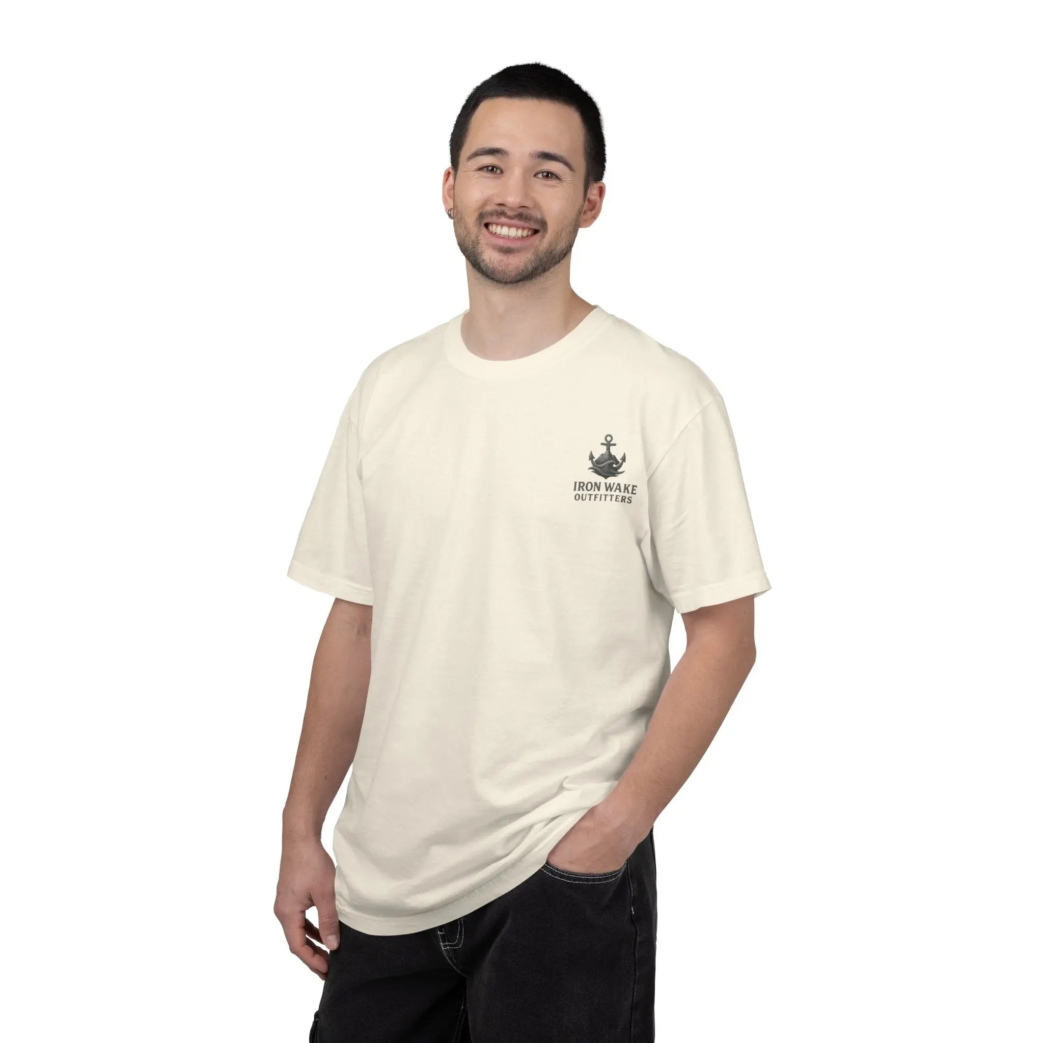 Anchor Logo T-Shirt — Iron Wake Outfitters Chest & Back Graphic Printify