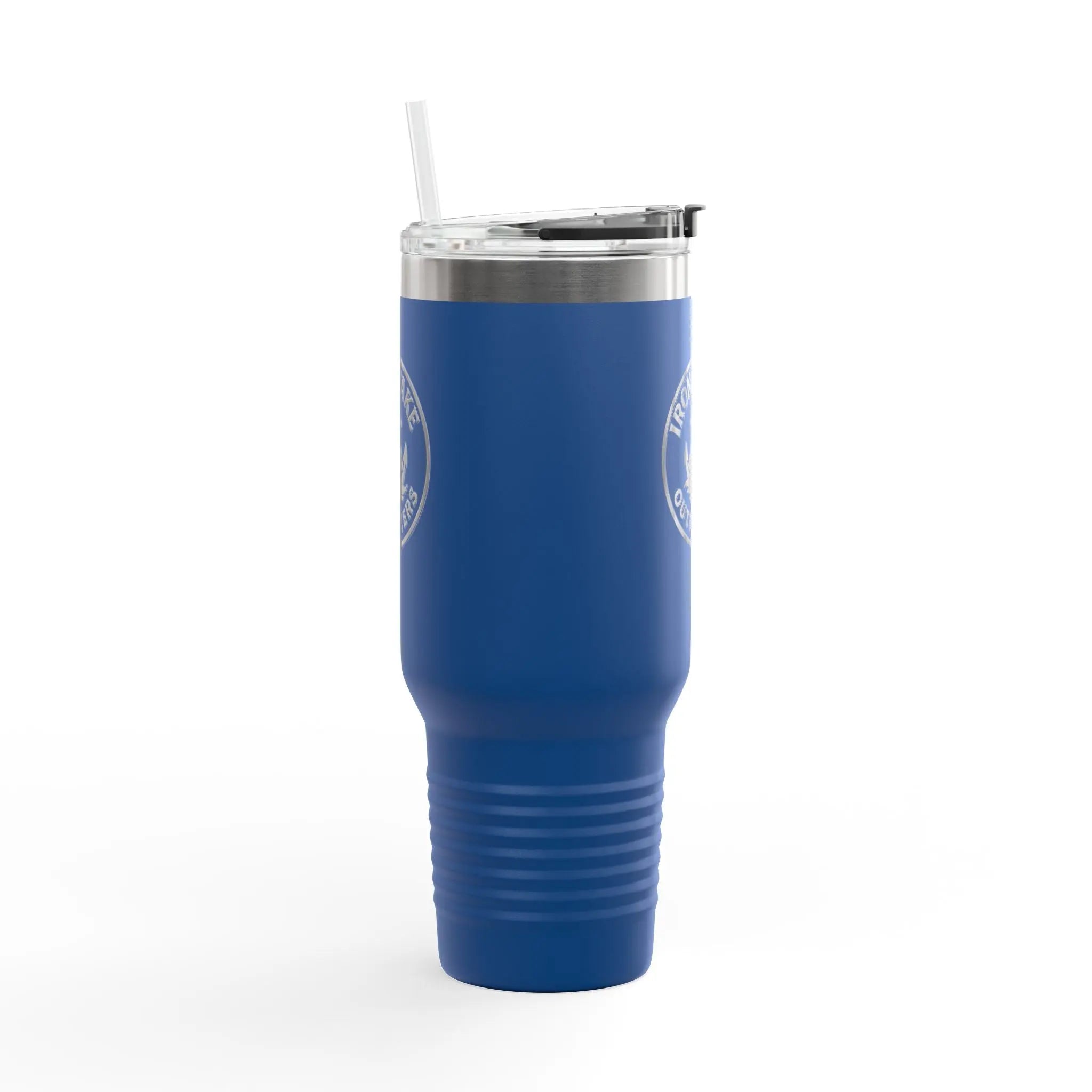 40oz Insulated Travel Mug — Iron Wake Outfitters Anchor Logo, Stainless Steel Tumbler with Straw & Handle Printify