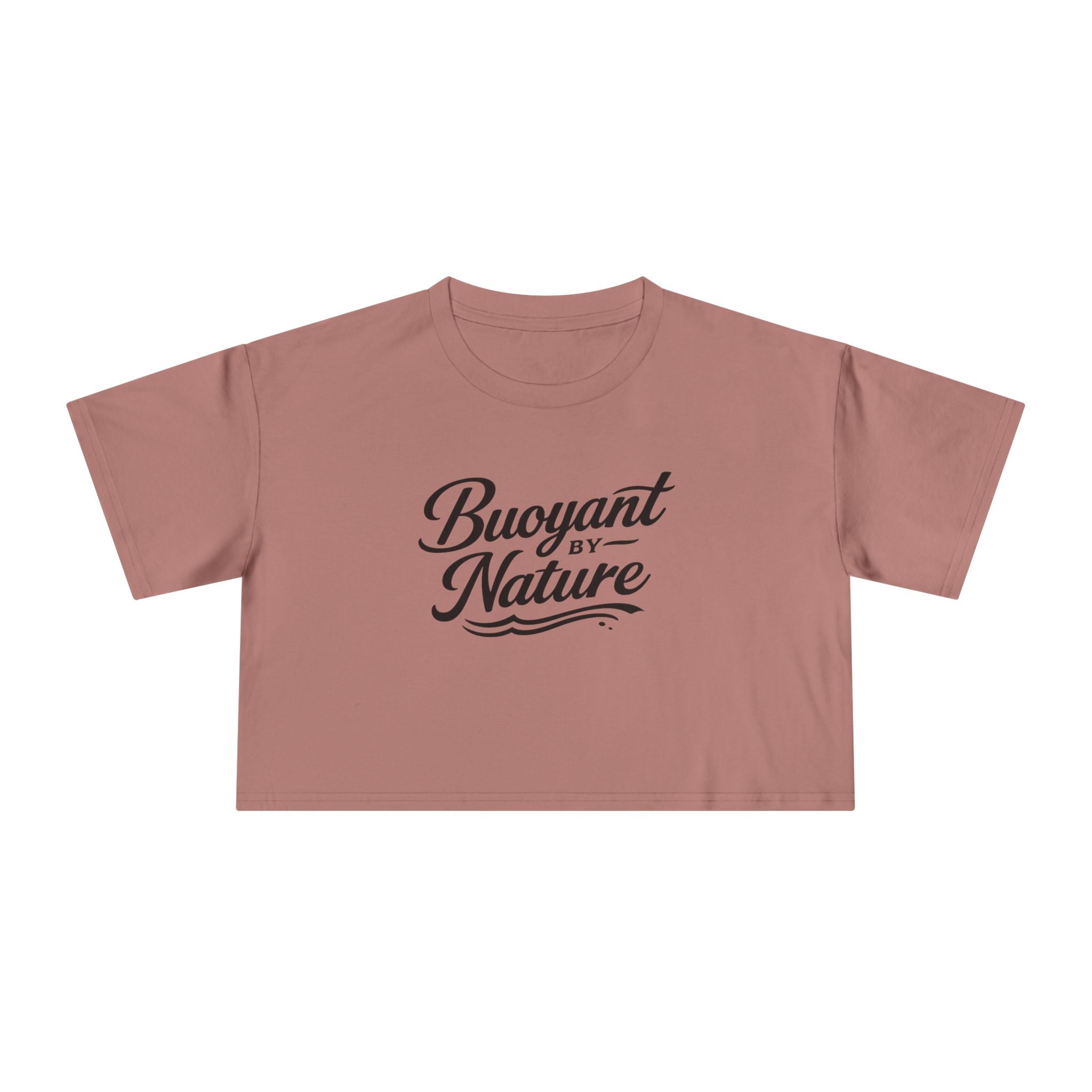 Buoyant By Nature Women's Crop Tee – Nautical Script Beach Shirt