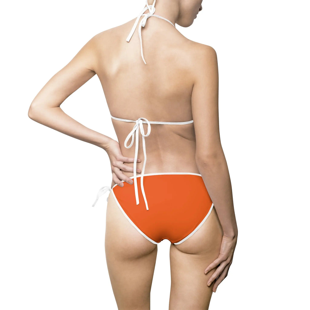 Orange Pumpkin Bikini — Women’s Halloween Triangle Swimsuit Printify