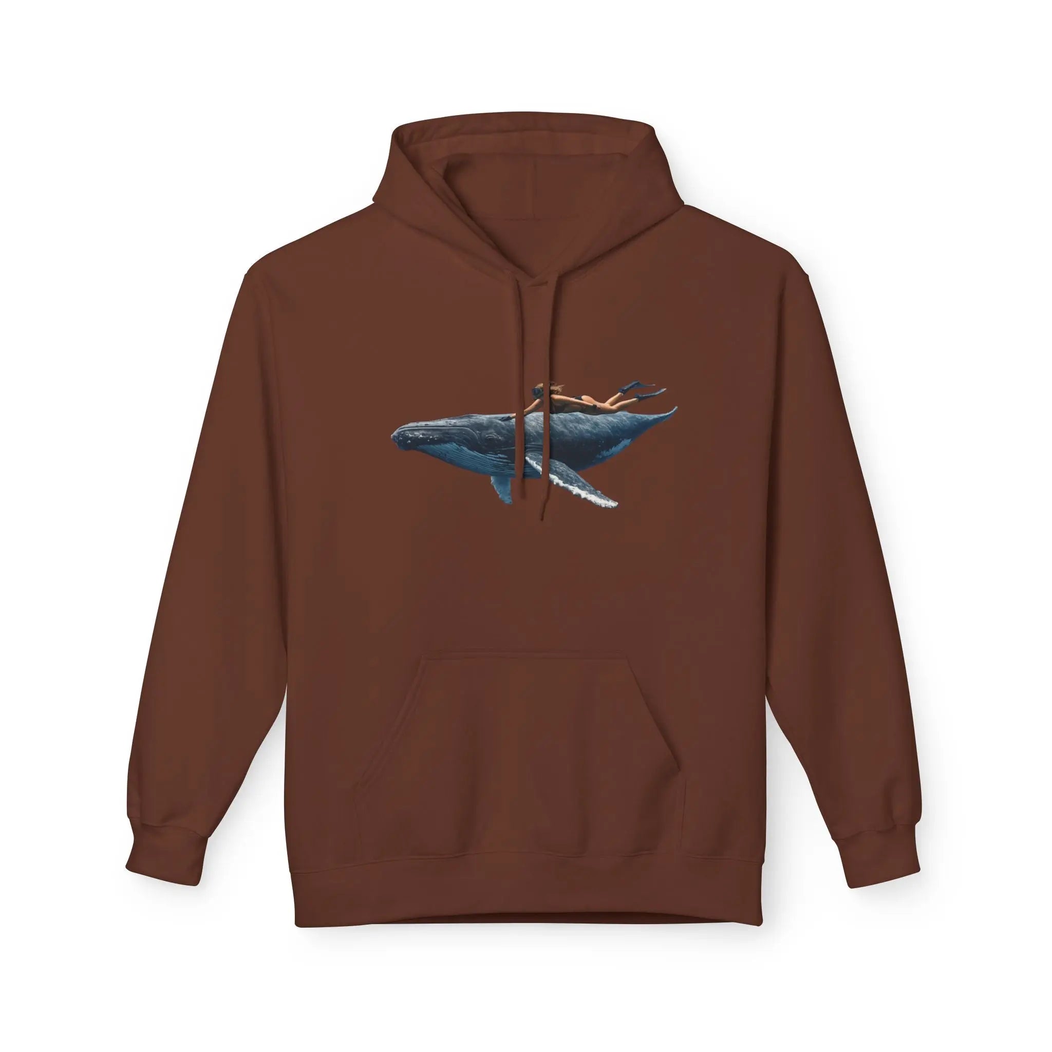 Whale Rider Hoodie — Surreal Ocean Art Pullover for Beach Lovers Printify