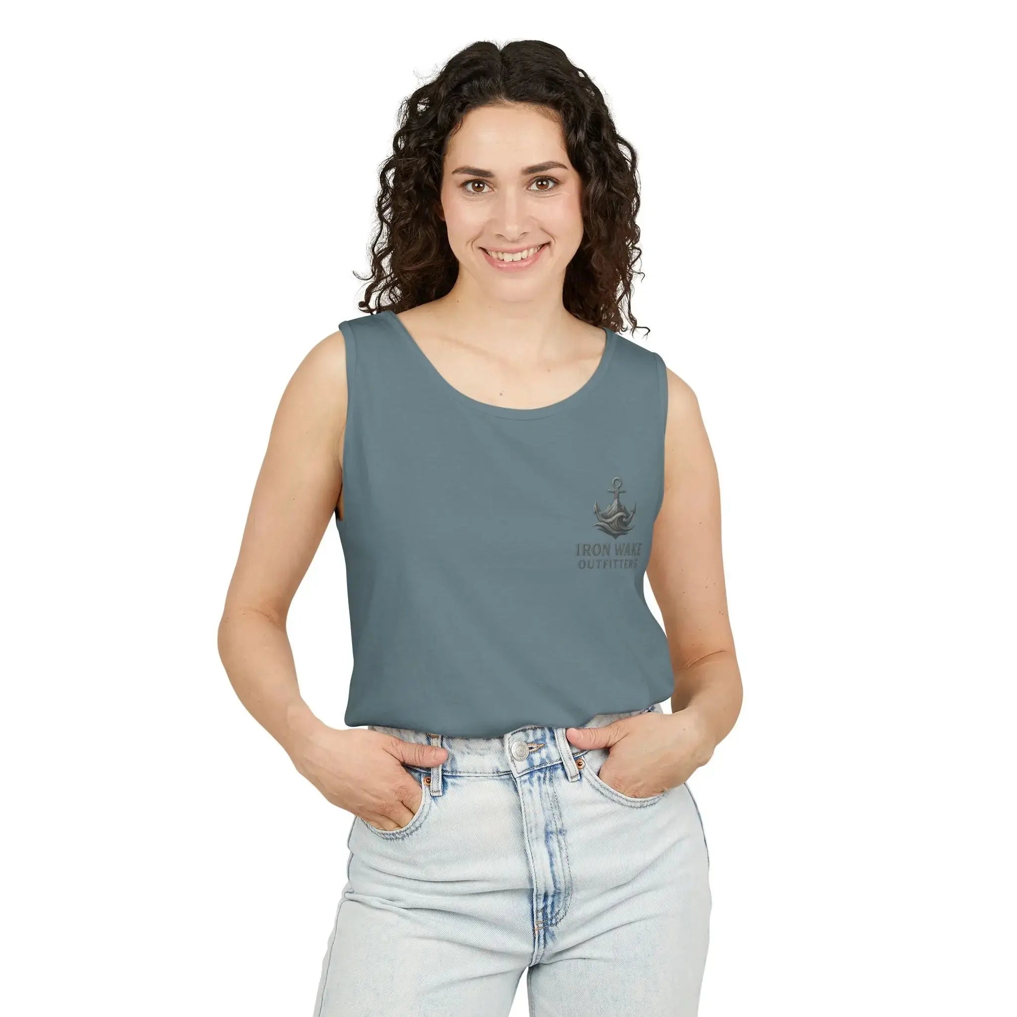 Iron Wake Outfitters Anchor & Surfer Tank Top Printify
