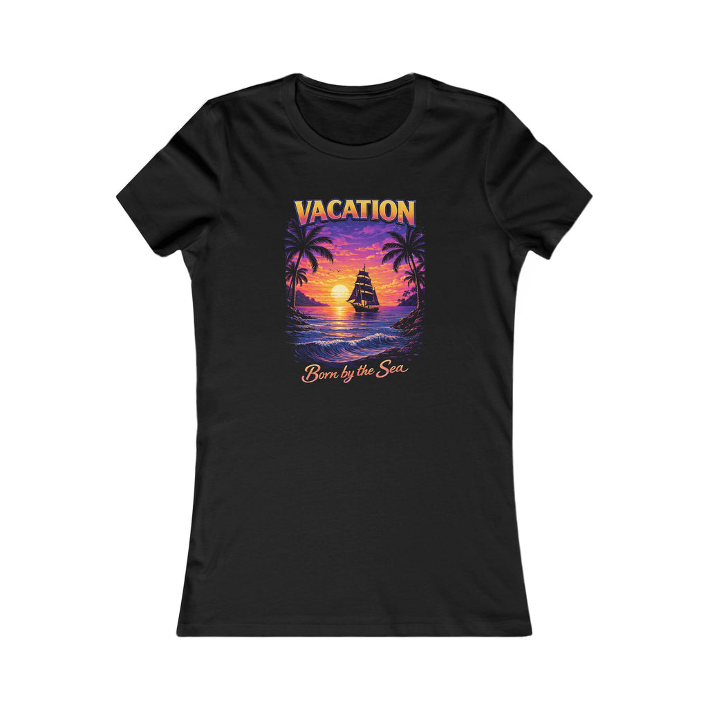 Vacation 'Born by the Sea' Women's Tee — Tropical Sunset Beach Shirt